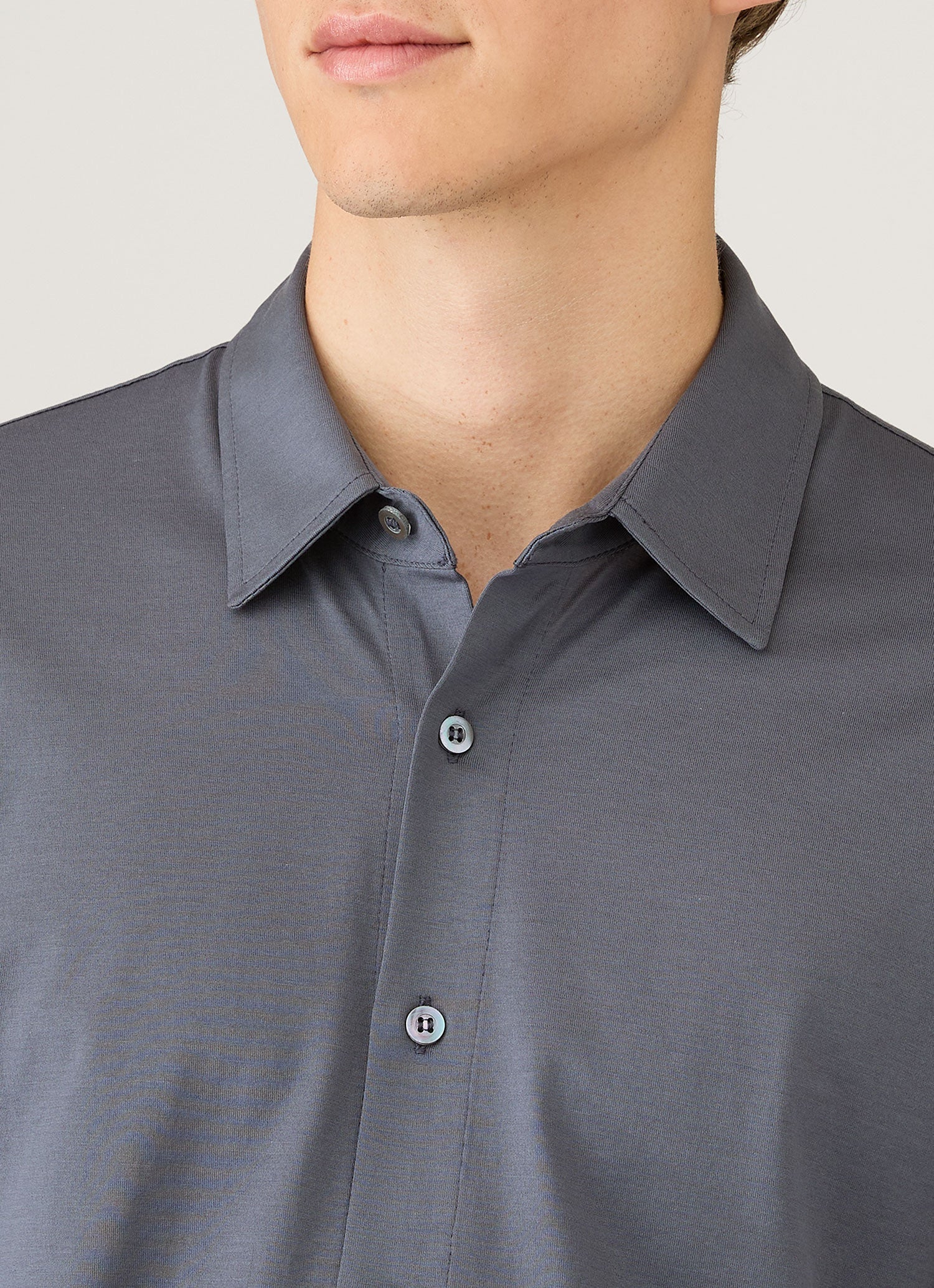 Men's Classic Jersey Shirt in Slate Blue - Image 6