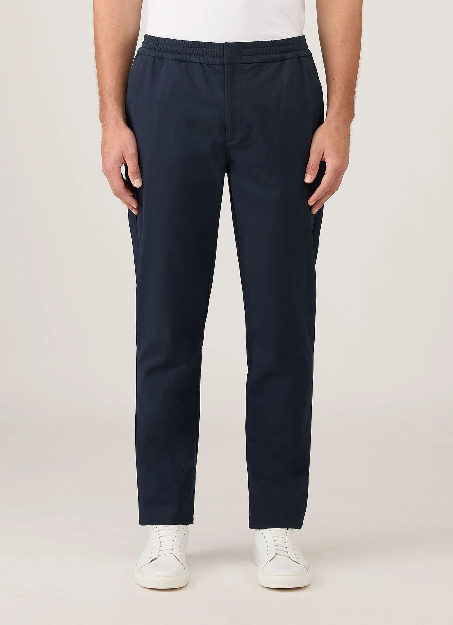 Men's Cotton Cashmere Drawstring Trouser in Navy - Image 2