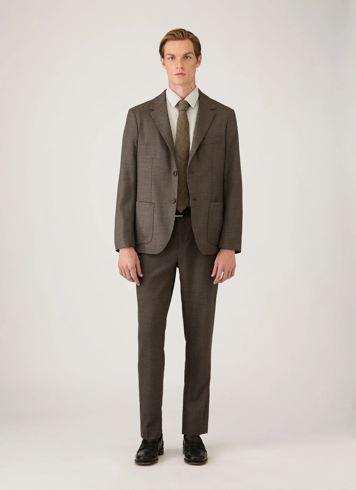 Men's Cotton Cashmere Shirt in Ash - Image 3