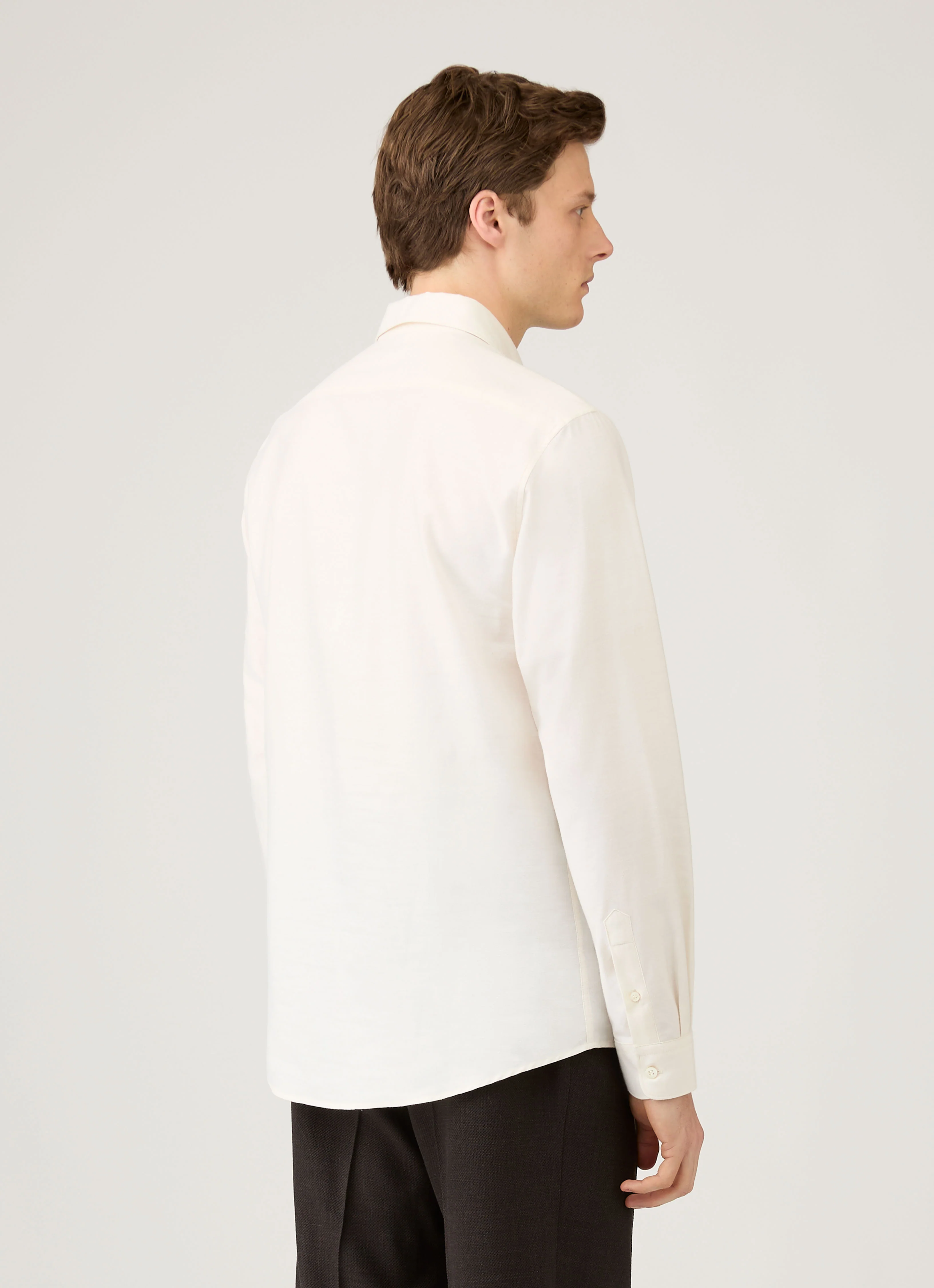 Men's Cotton Cashmere Shirt in Warm White - Image 5