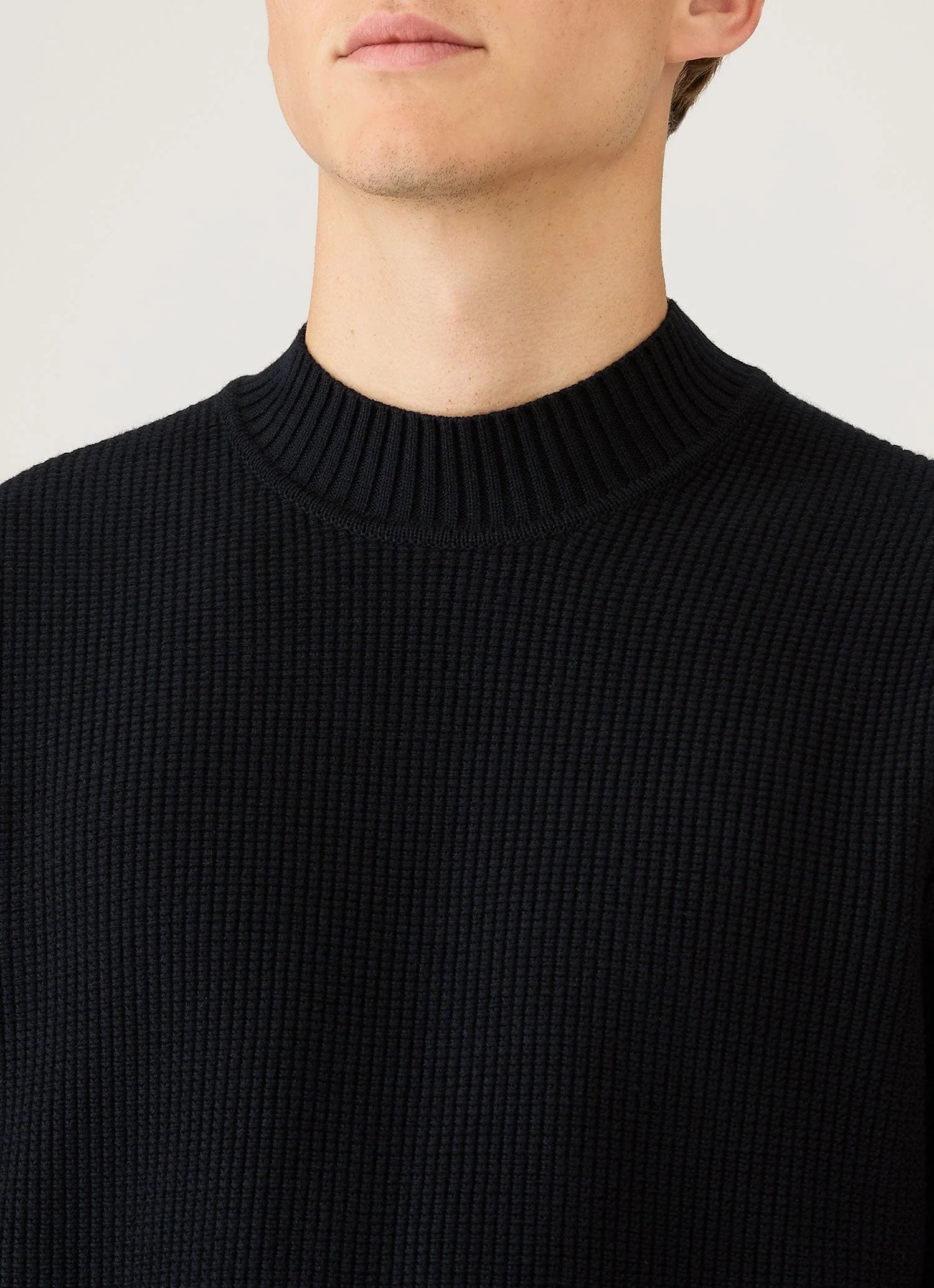 Men's Cotton Crew Neck Jumper in Navy - Image 6