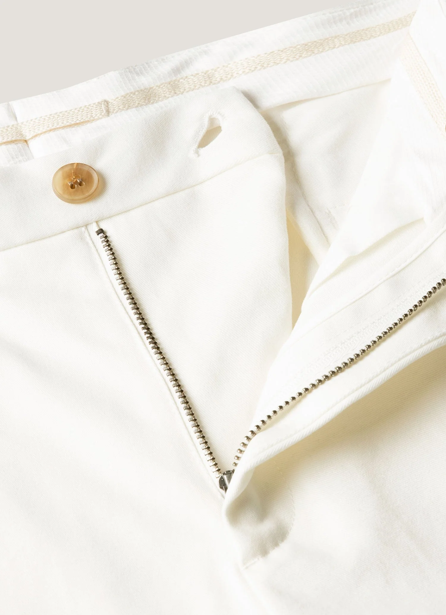 Men's Cotton Drill Trouser in Warm White - Image 4