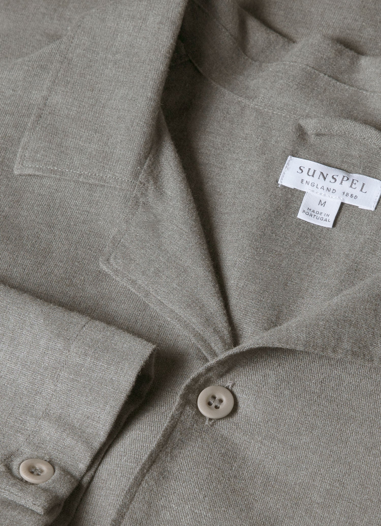 Men's Cotton Flannel Pyjama Shirt in Mid Grey Melange - Image 4