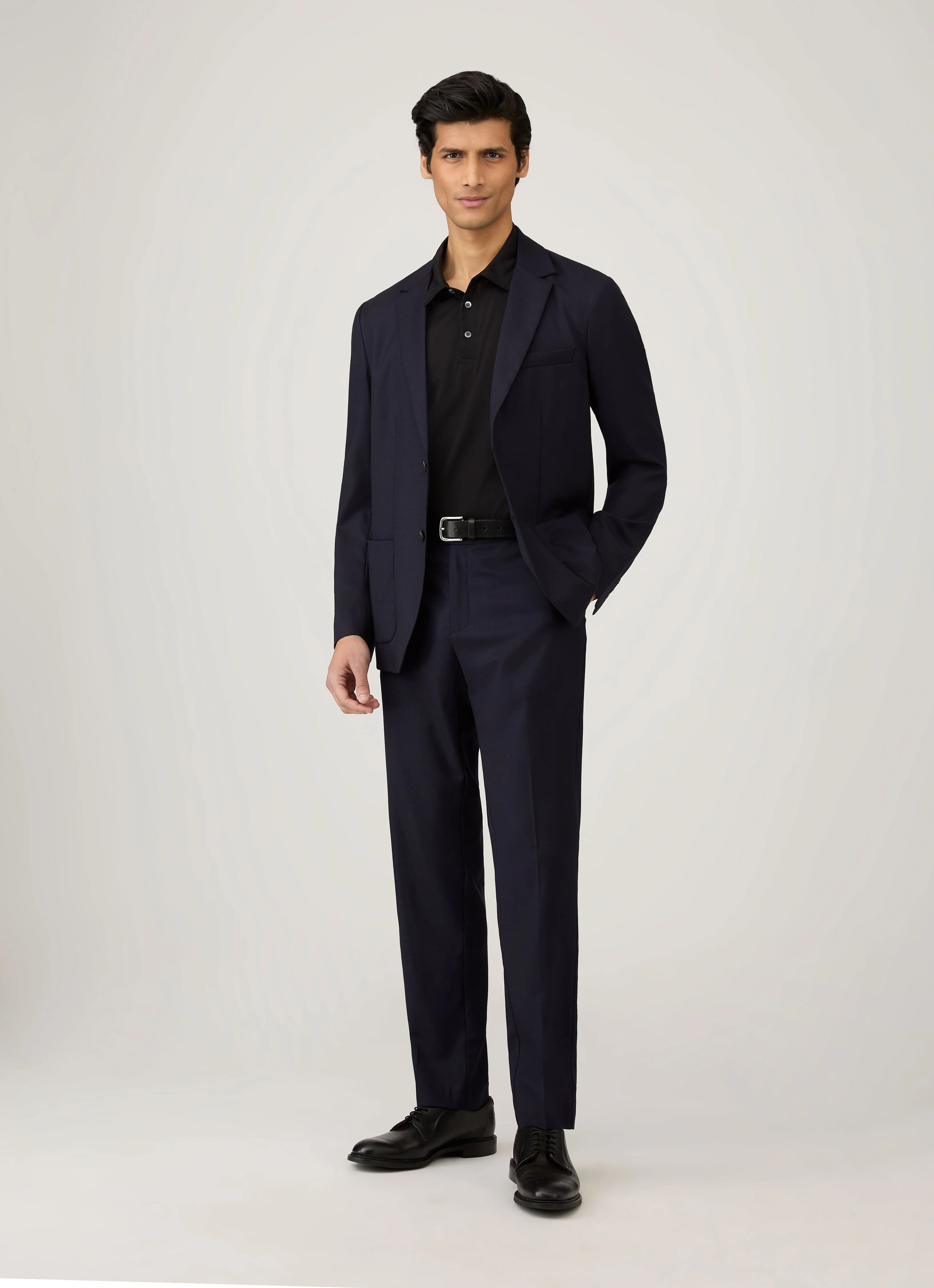 Men's Jersey Classic Polo Shirt in Black - Image 3