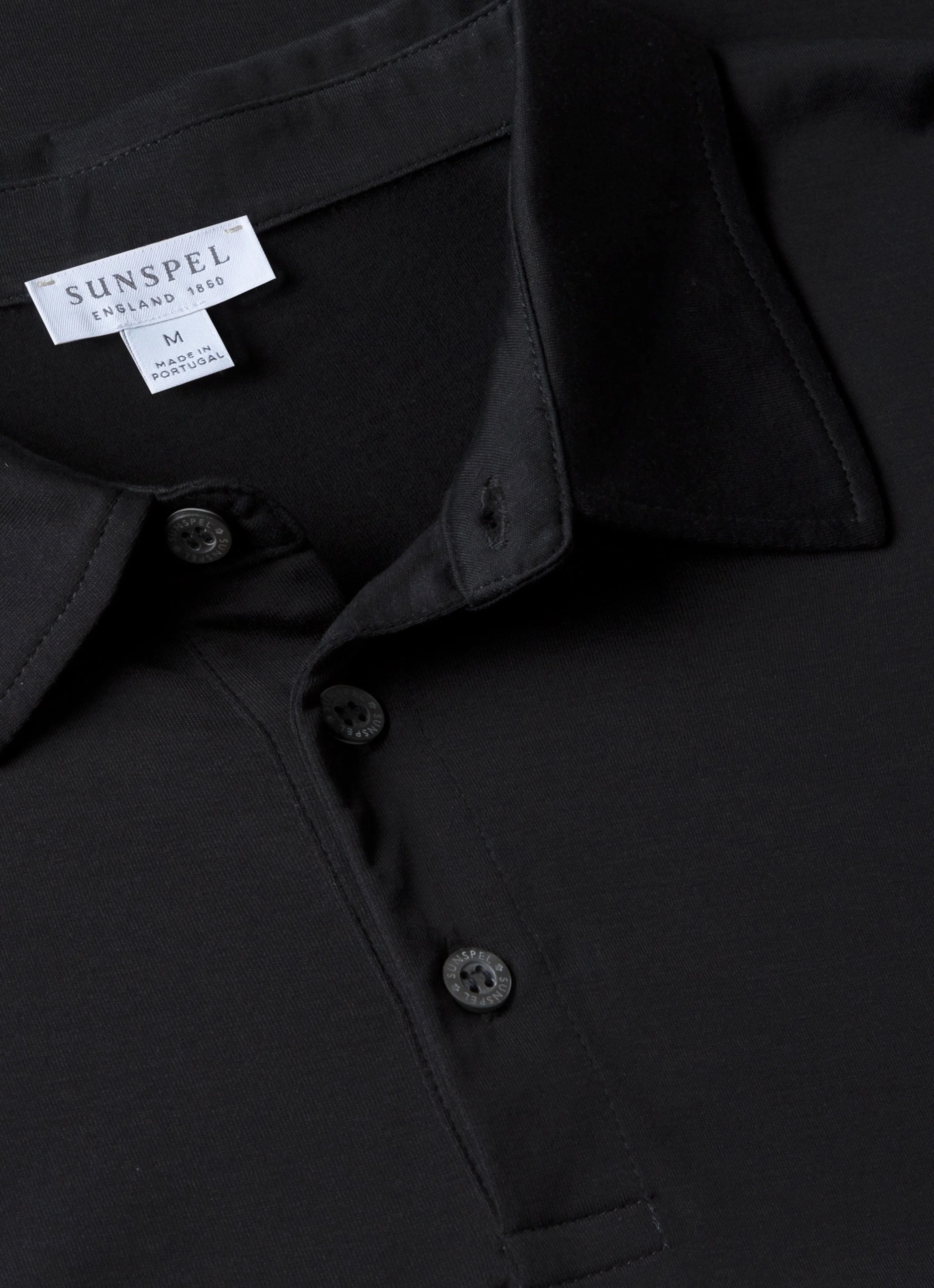 Men's Jersey Classic Polo Shirt in Black - Image 4