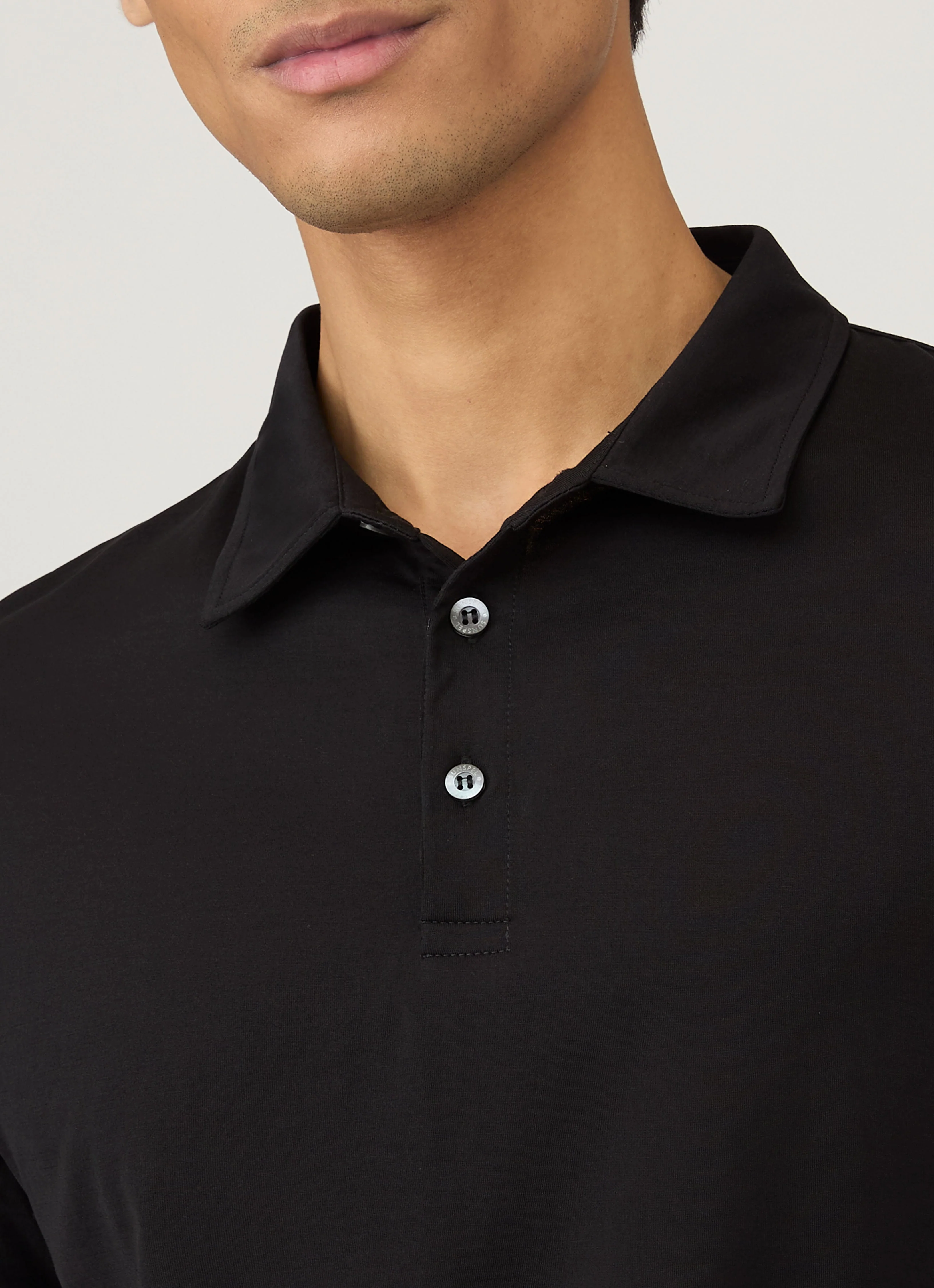 Men's Jersey Classic Polo Shirt in Black - Image 6