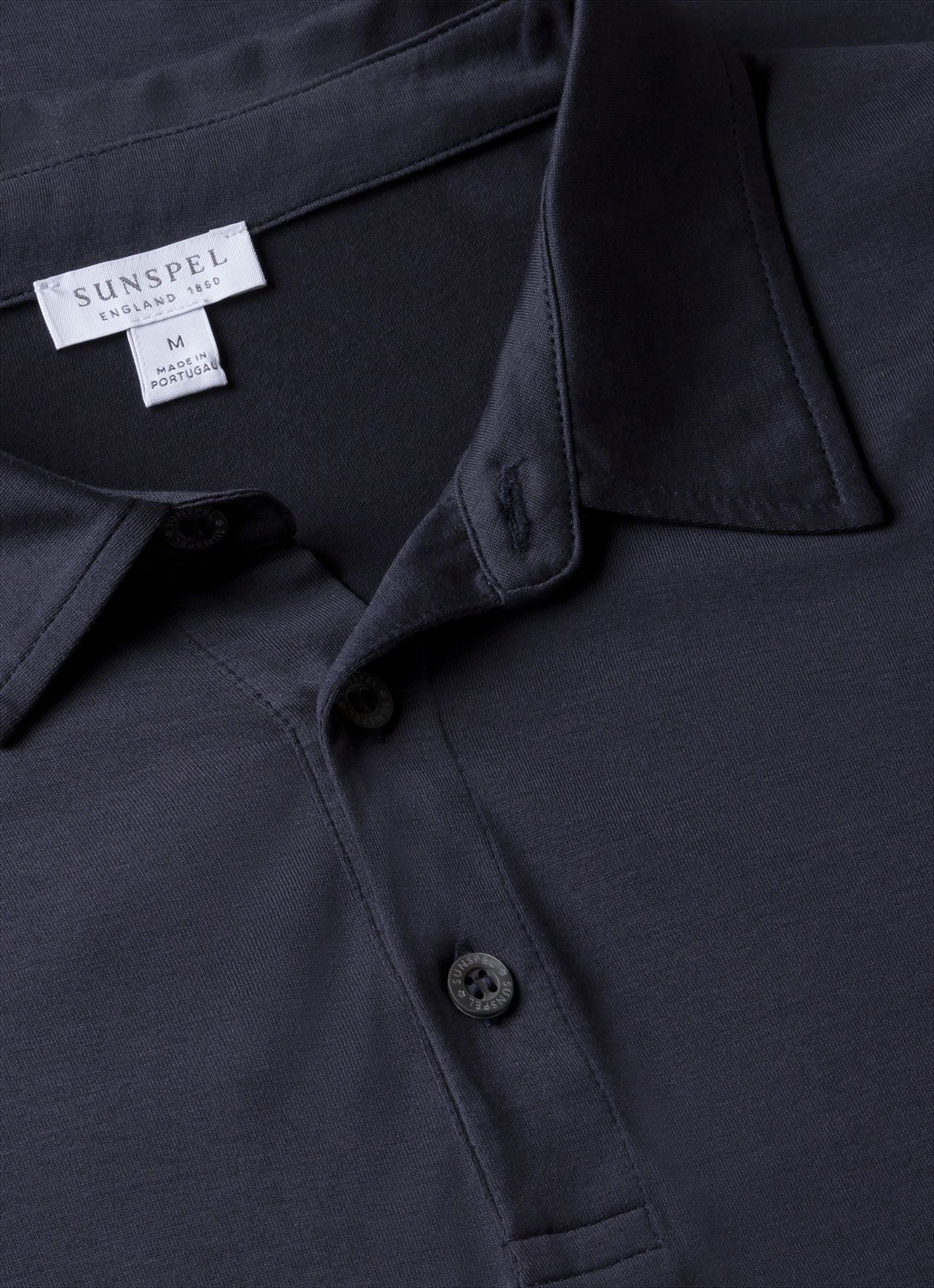 Men's Jersey Classic Polo Shirt in Navy - Image 4