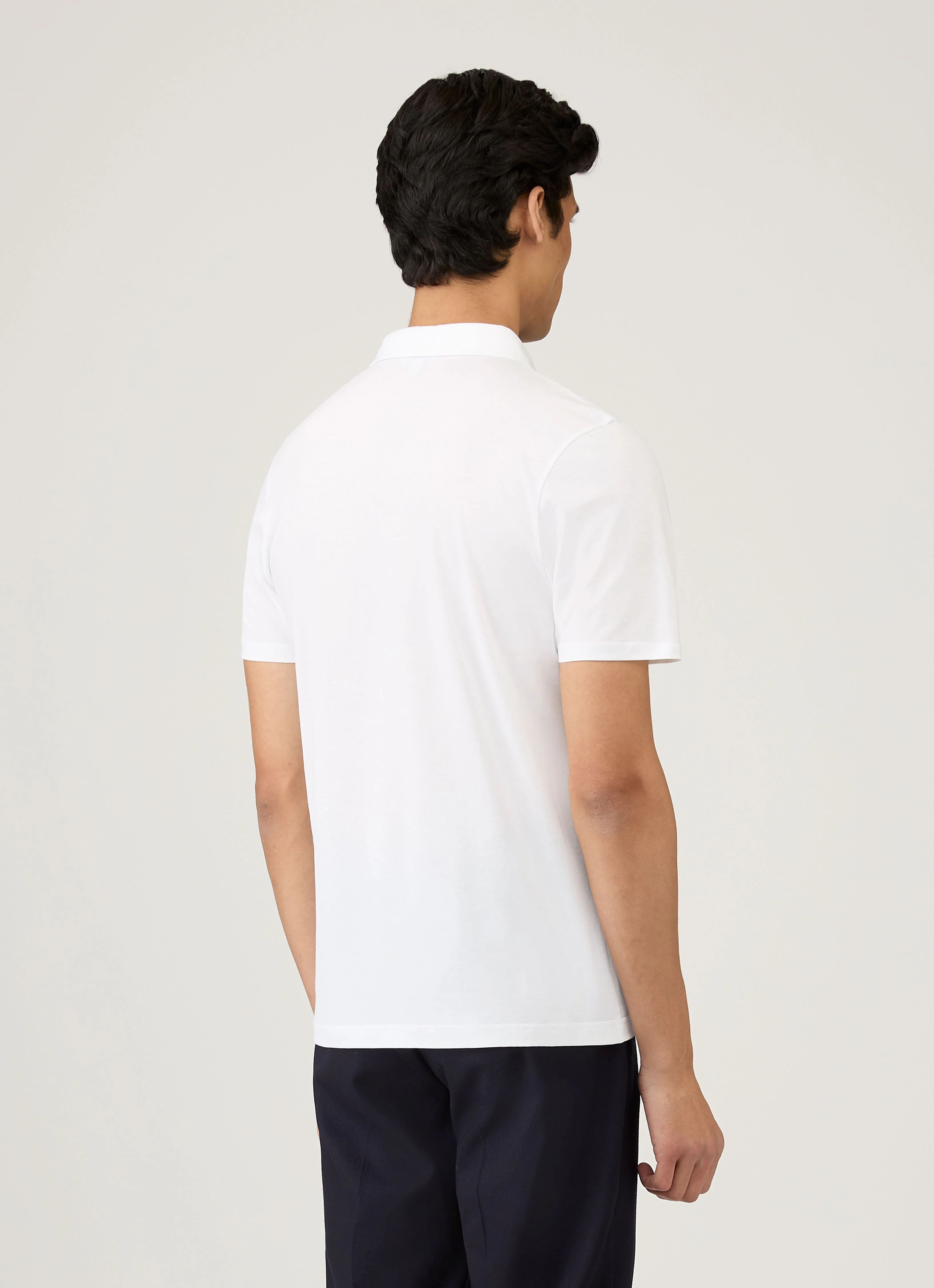 Men's Jersey Classic Polo Shirt in White - Image 5
