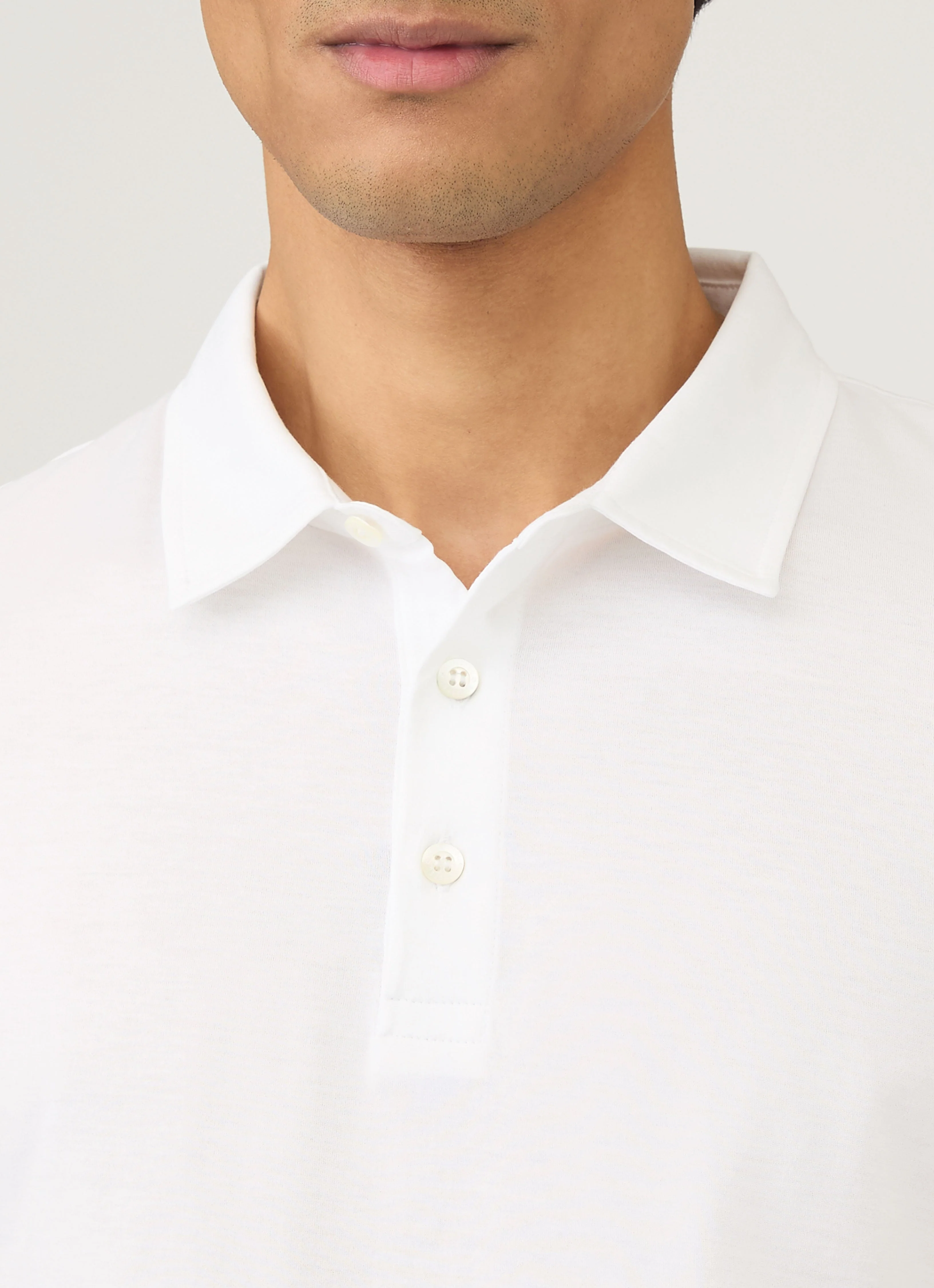 Men's Jersey Classic Polo Shirt in White - Image 6