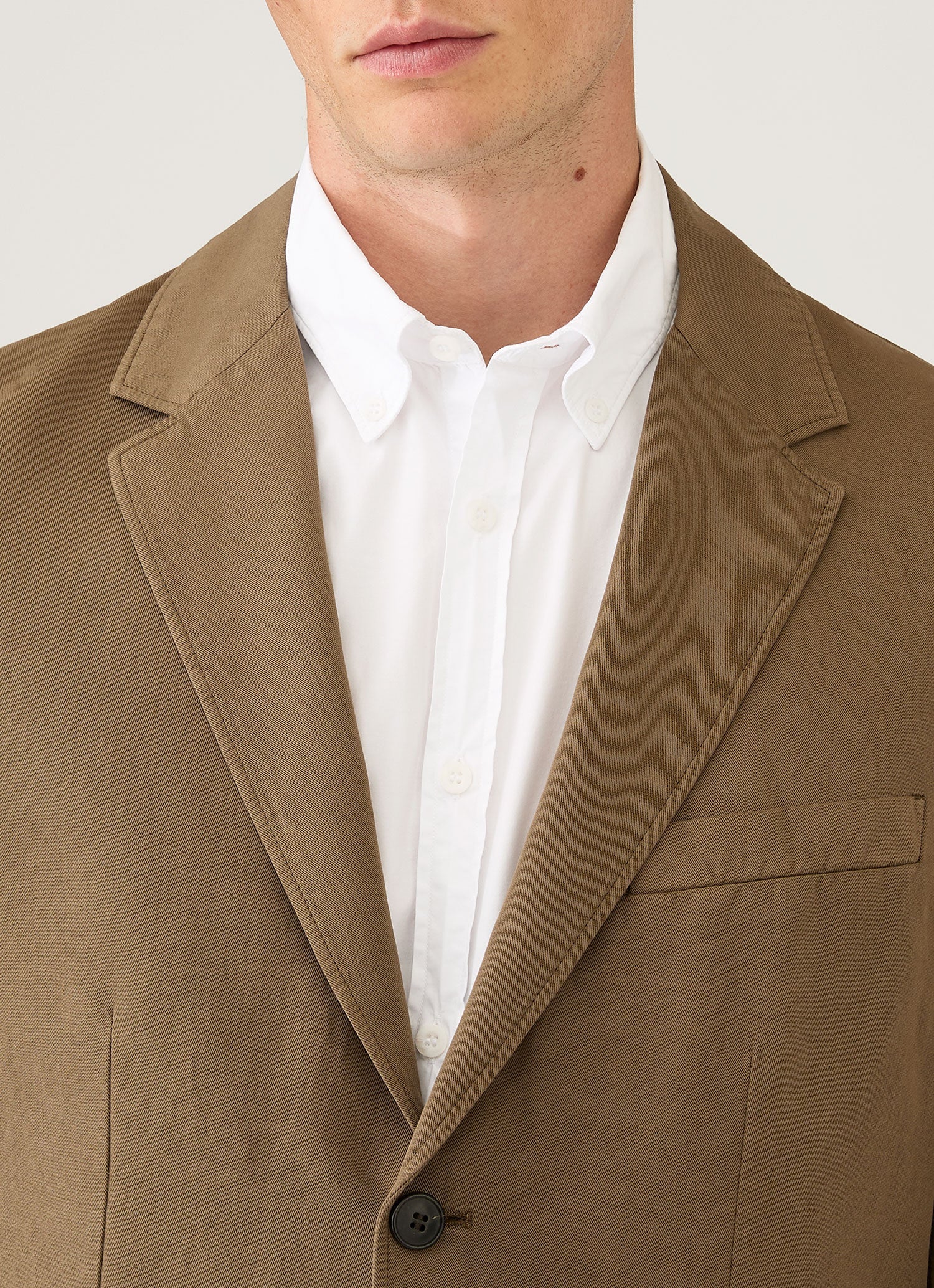 Men's Cotton Linen Blazer in Dark Cedar - Image 6