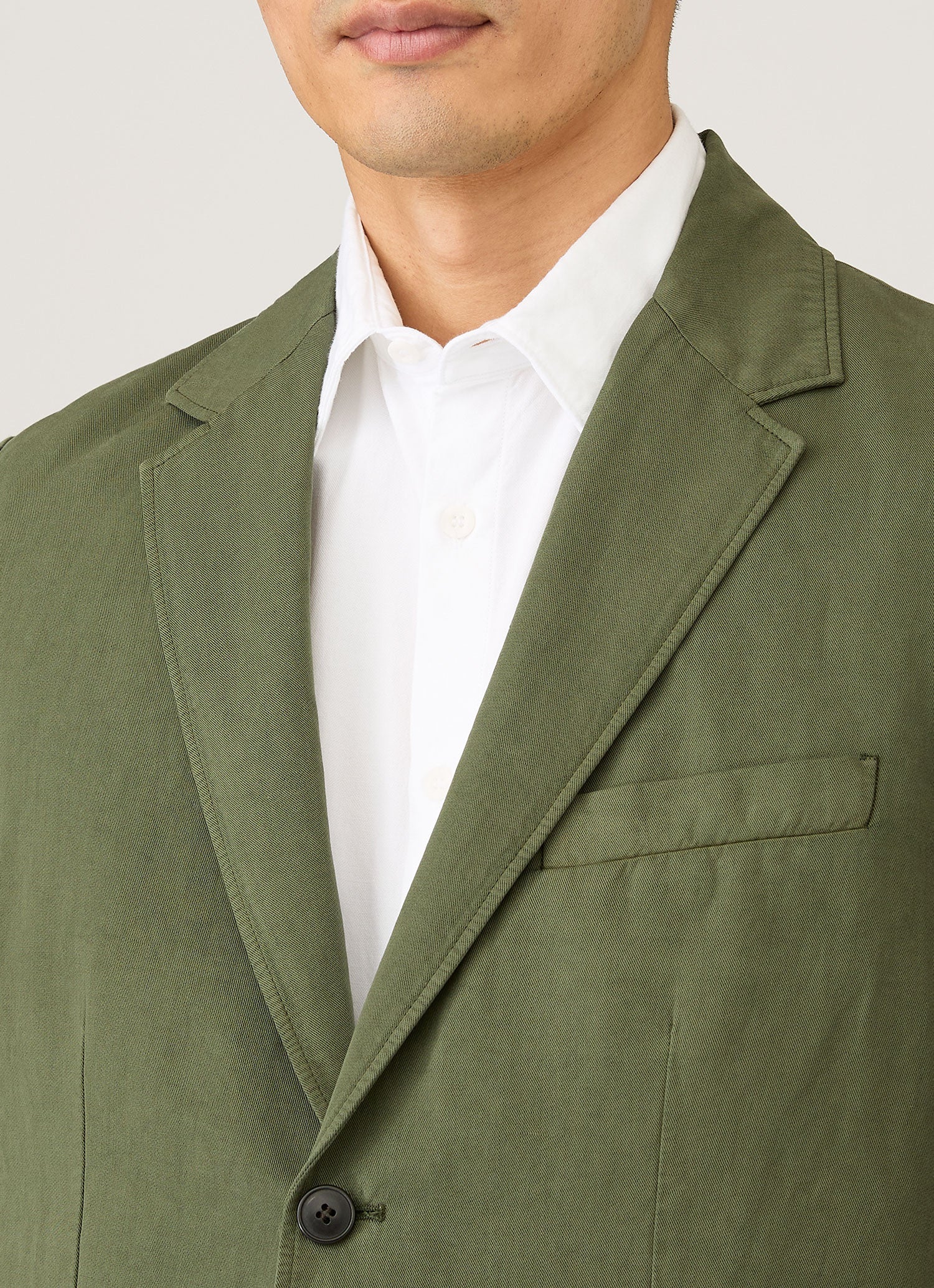 Men's Cotton Linen Blazer in Deep Olive - Image 6