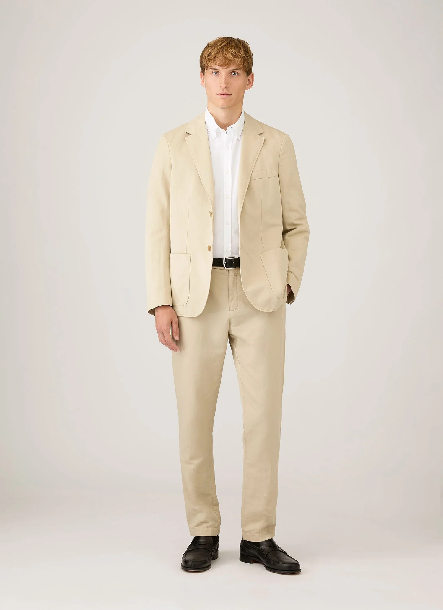 Men's Cotton Linen Blazer in Hazelwood - Image 3