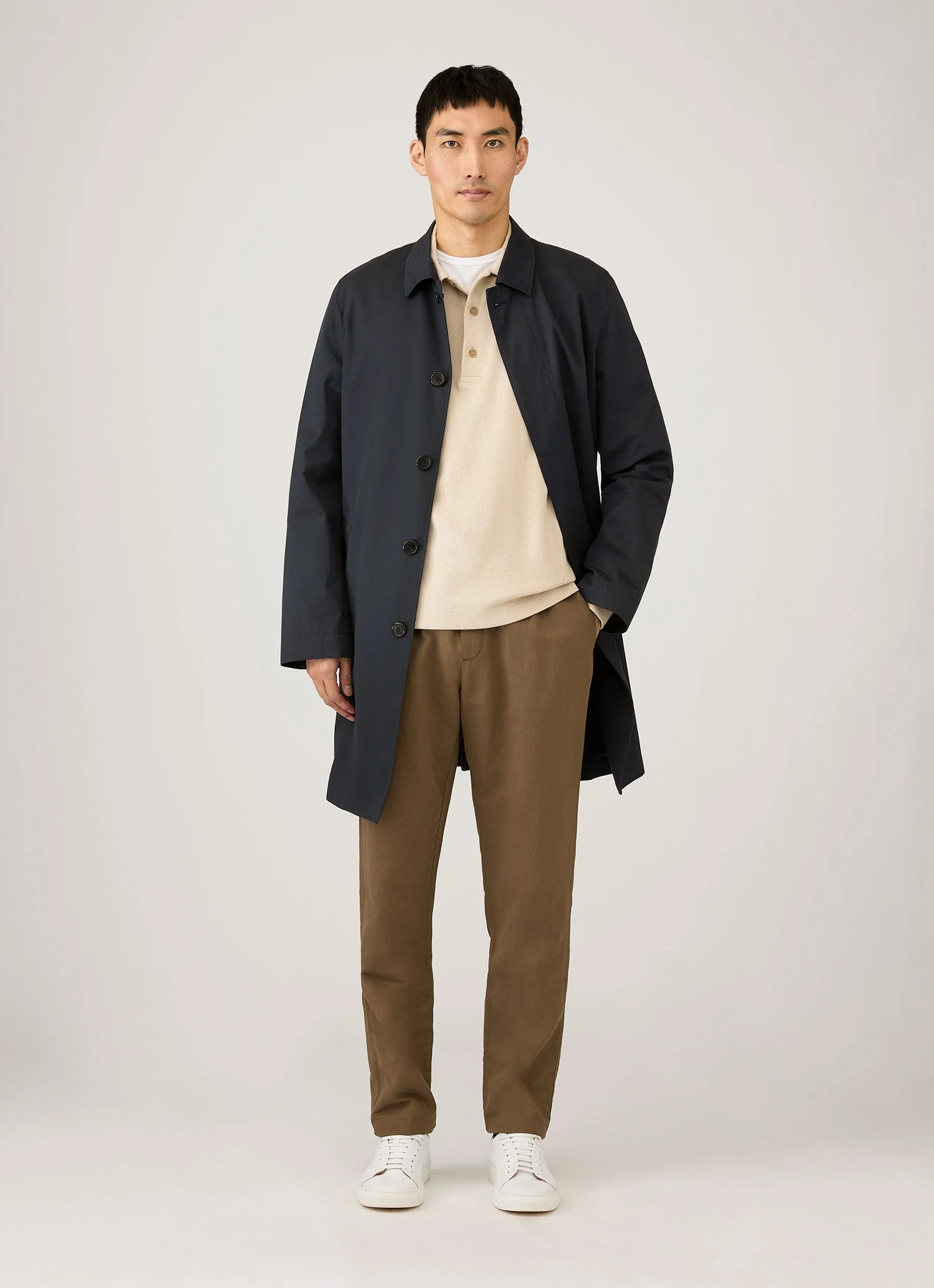 Men's Cotton Linen Drawstring Trouser in Dark Cedar - Image 3