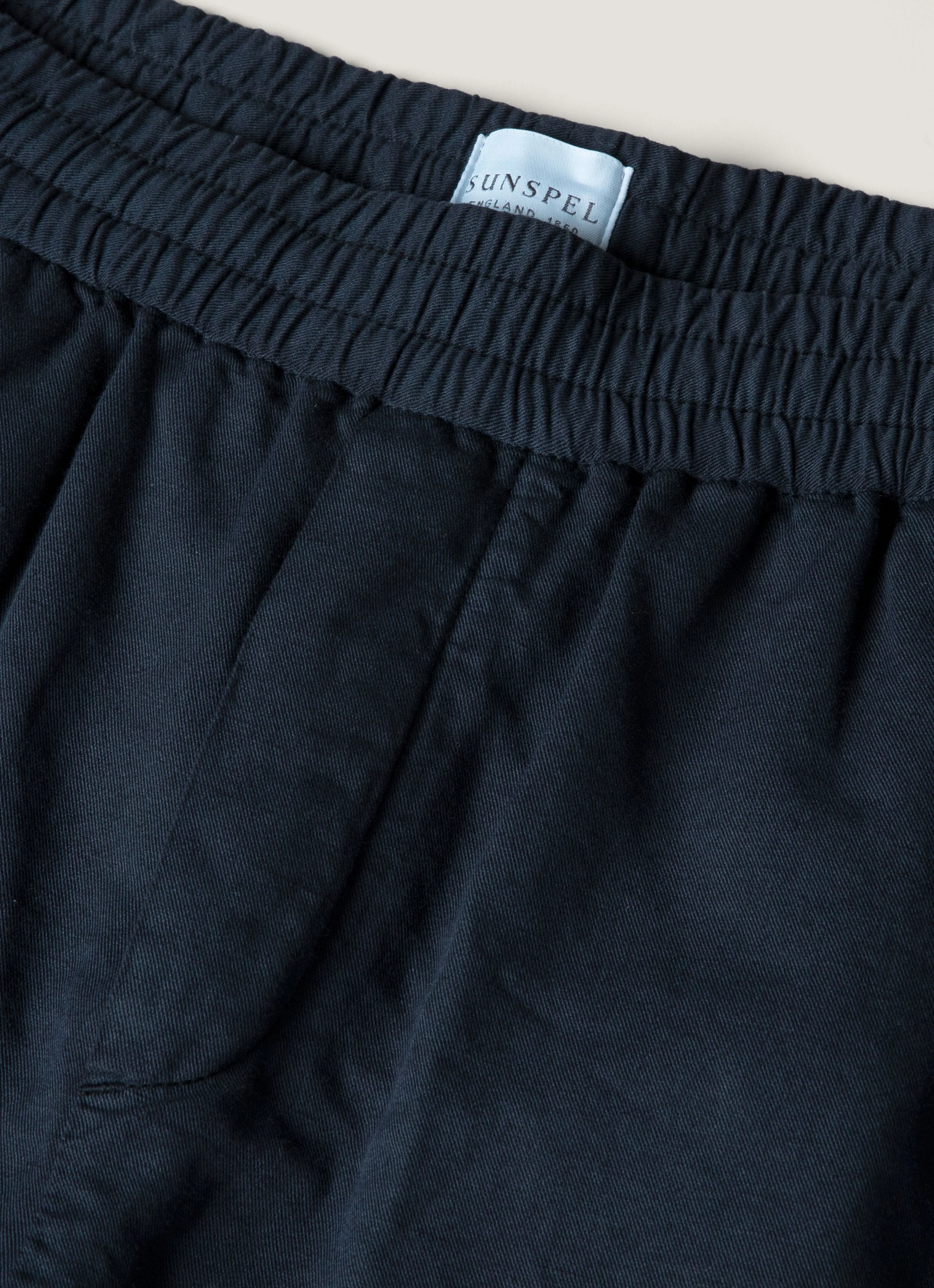 Men's Cotton Linen Drawstring Trouser in Navy - Image 4