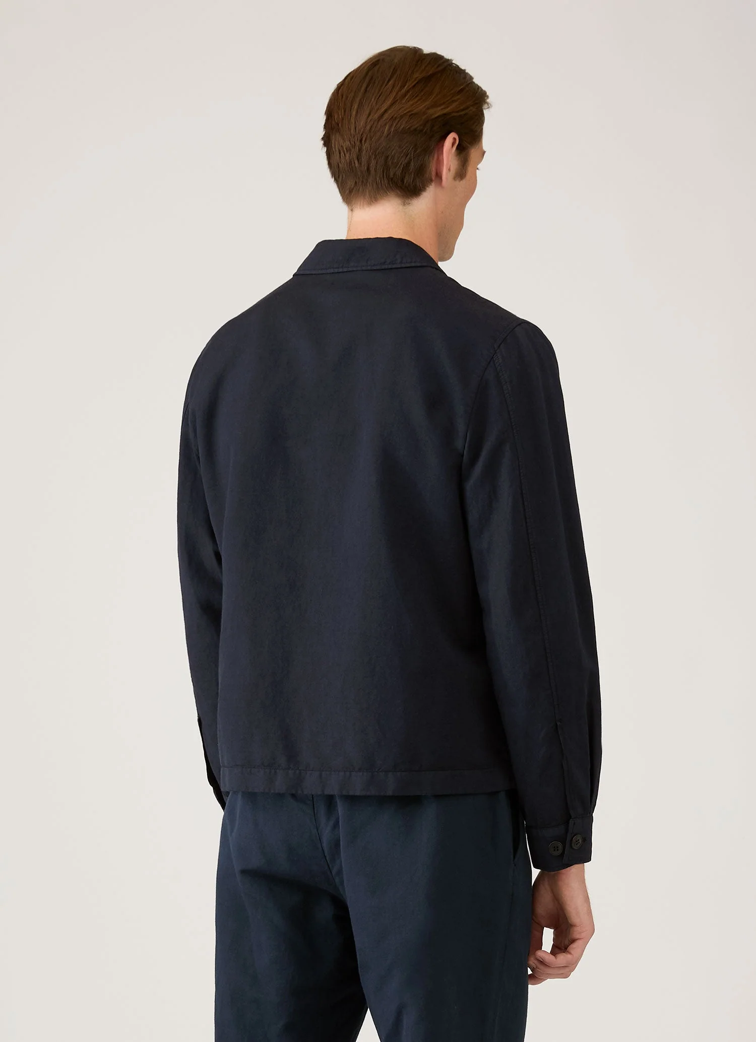 Men's Cotton Linen Jacket in Navy - Image 5