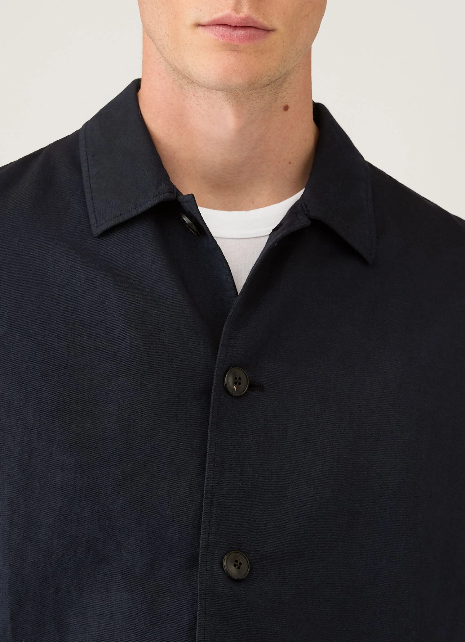 Men's Cotton Linen Jacket in Navy - Image 6