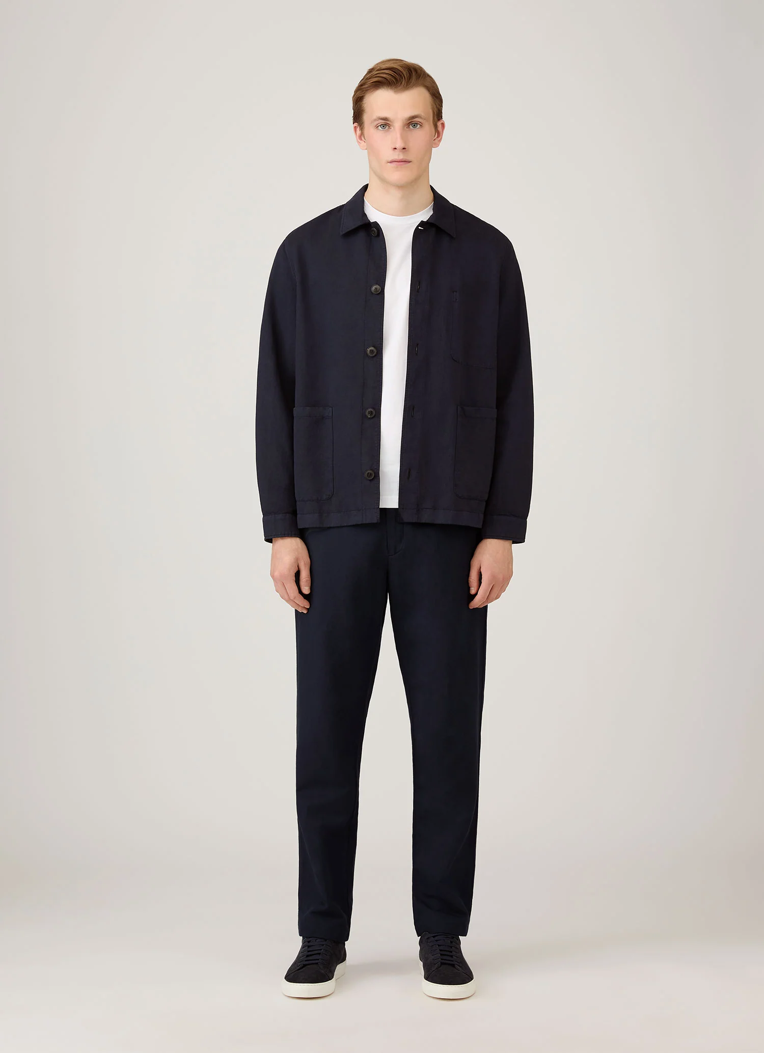 Men's Cotton Linen Trouser in Navy - Image 3