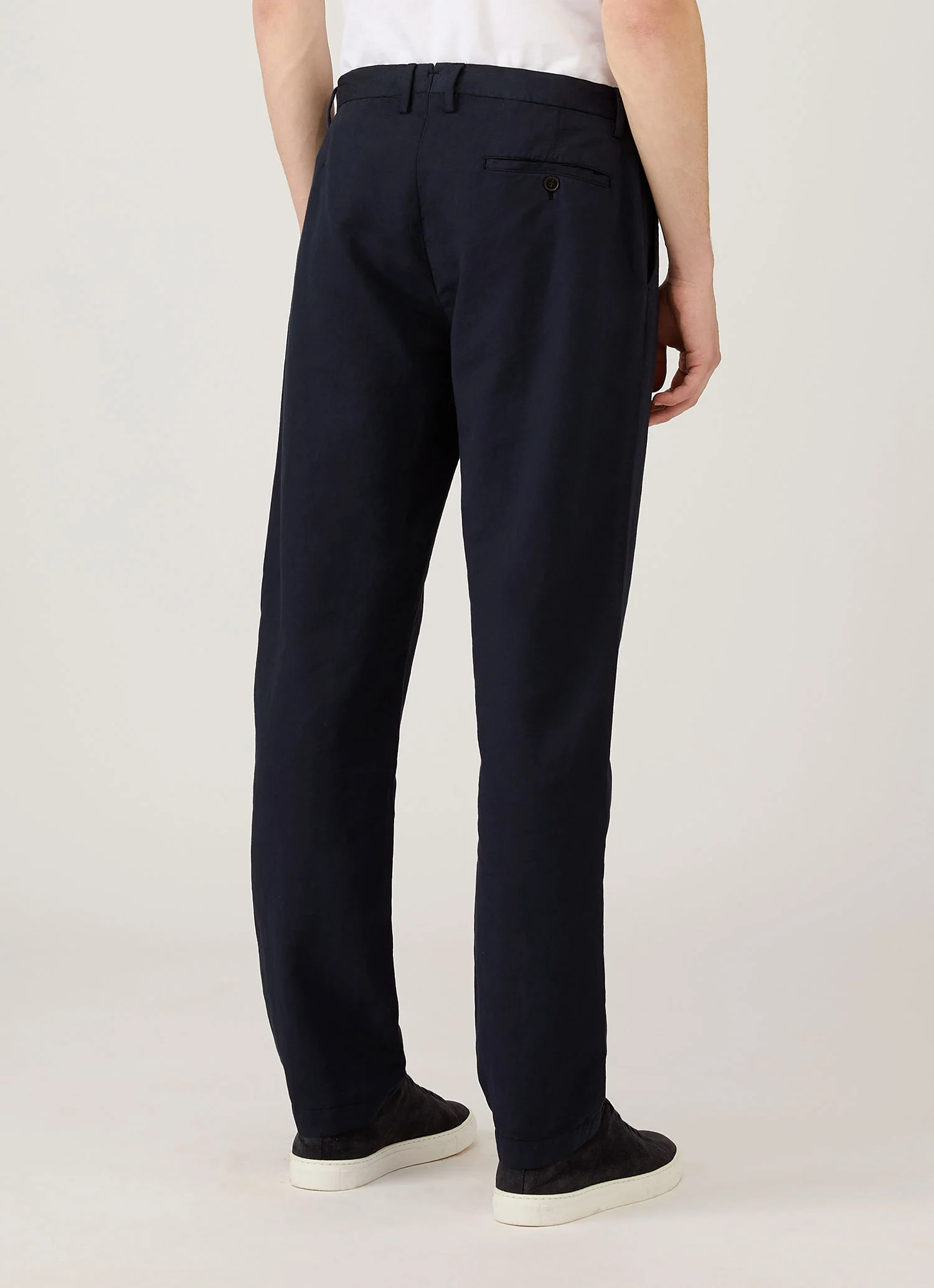 Men's Cotton Linen Trouser in Navy - Image 5
