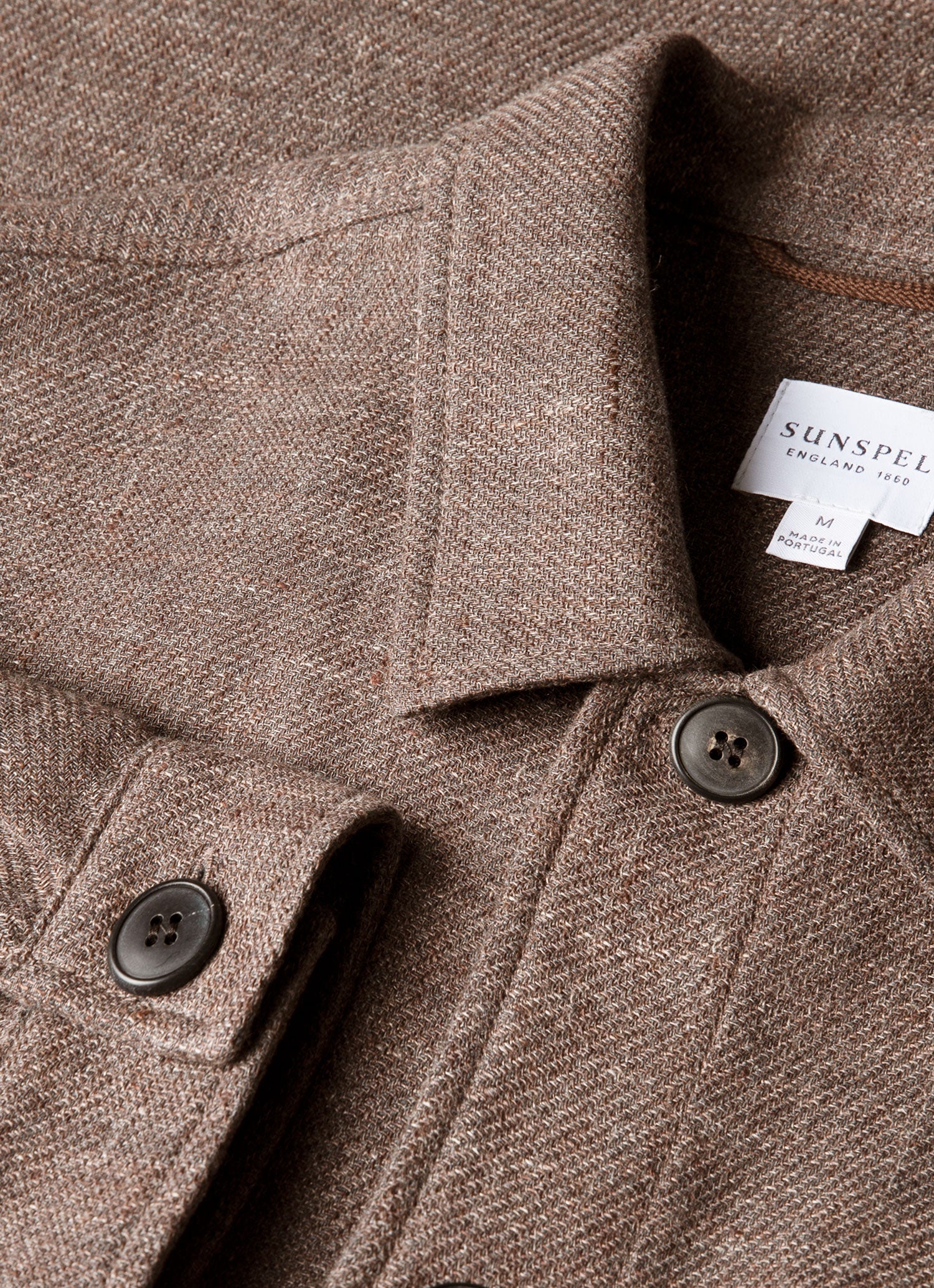 Men's Cotton Linen Twill Twin Pocket Jacket in Dark Cedar - Image 4