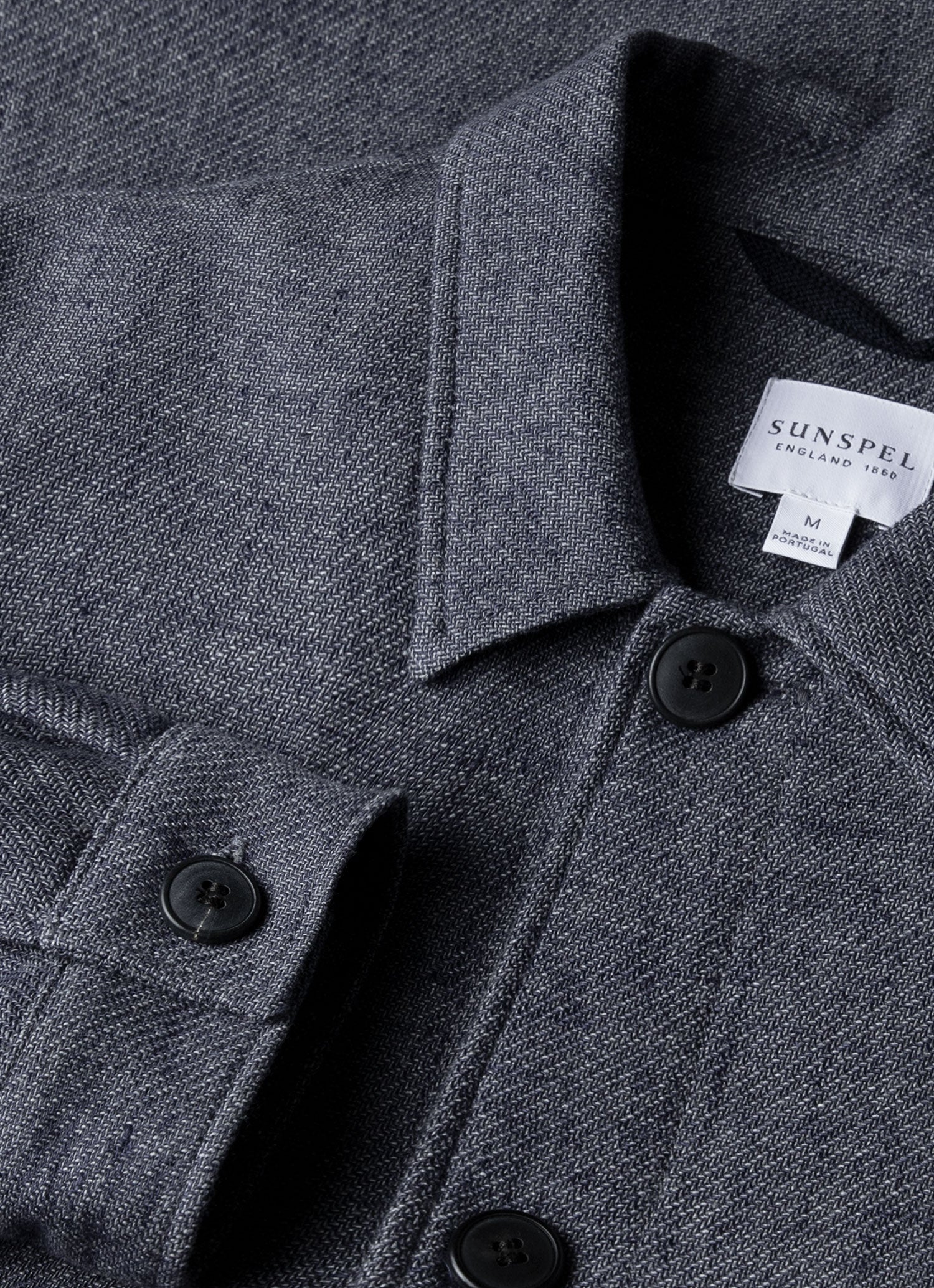 Men's Cotton Linen Twill Twin Pocket Jacket in Denim Blue - Image 4