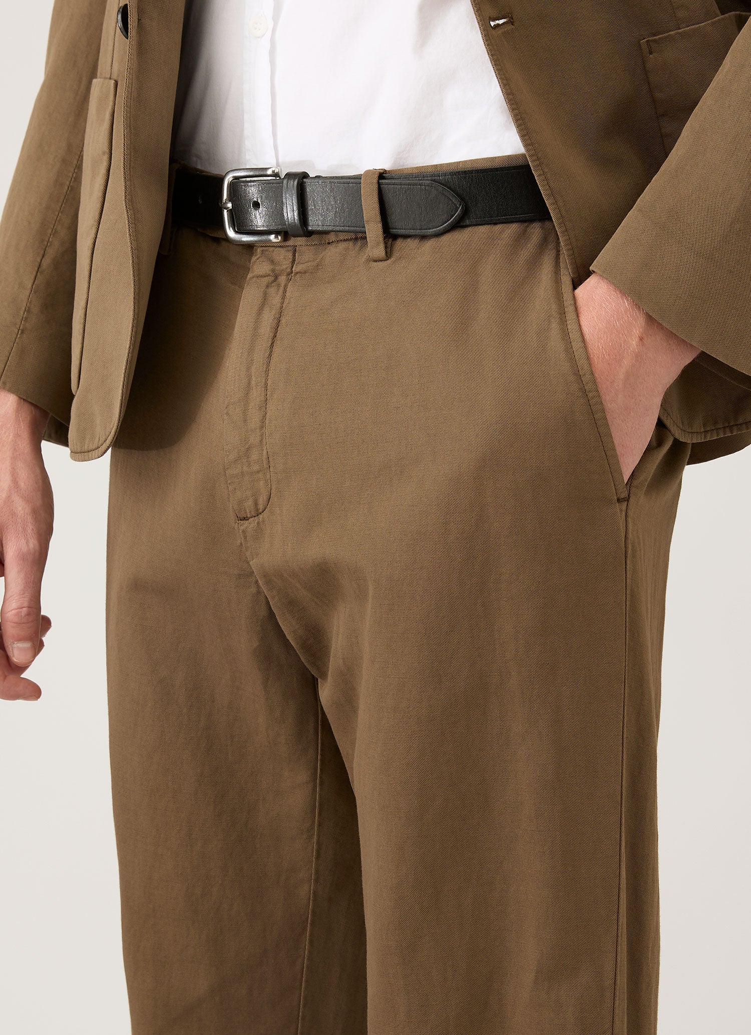 Men's Cotton Linen Two-Piece Suit in Dark Cedar - Image 7