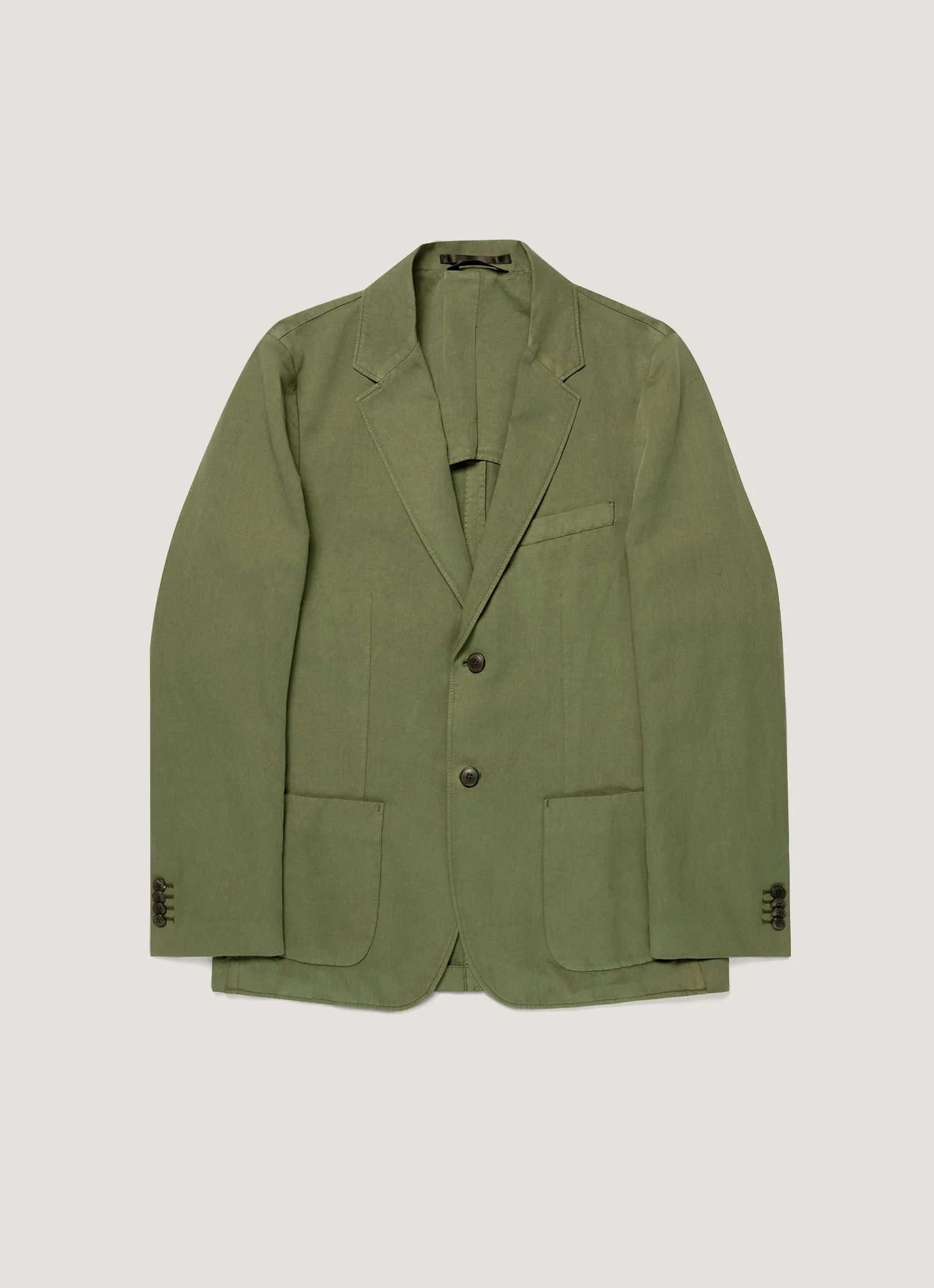 Men's Cotton Linen Two-Piece Suit in Deep Olive - Image 3