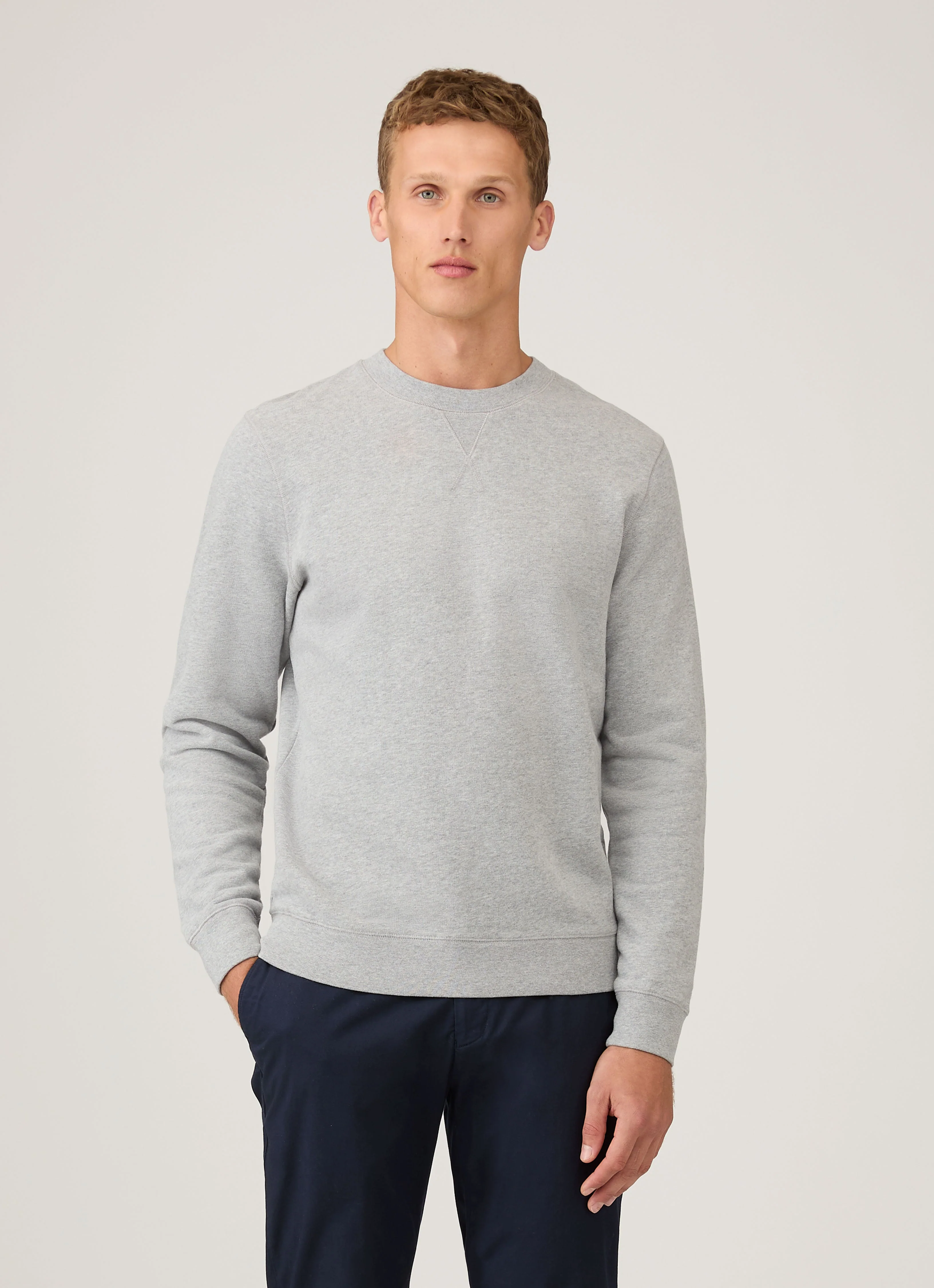 Men's Loopback Sweatshirt in Grey Melange - Image 2