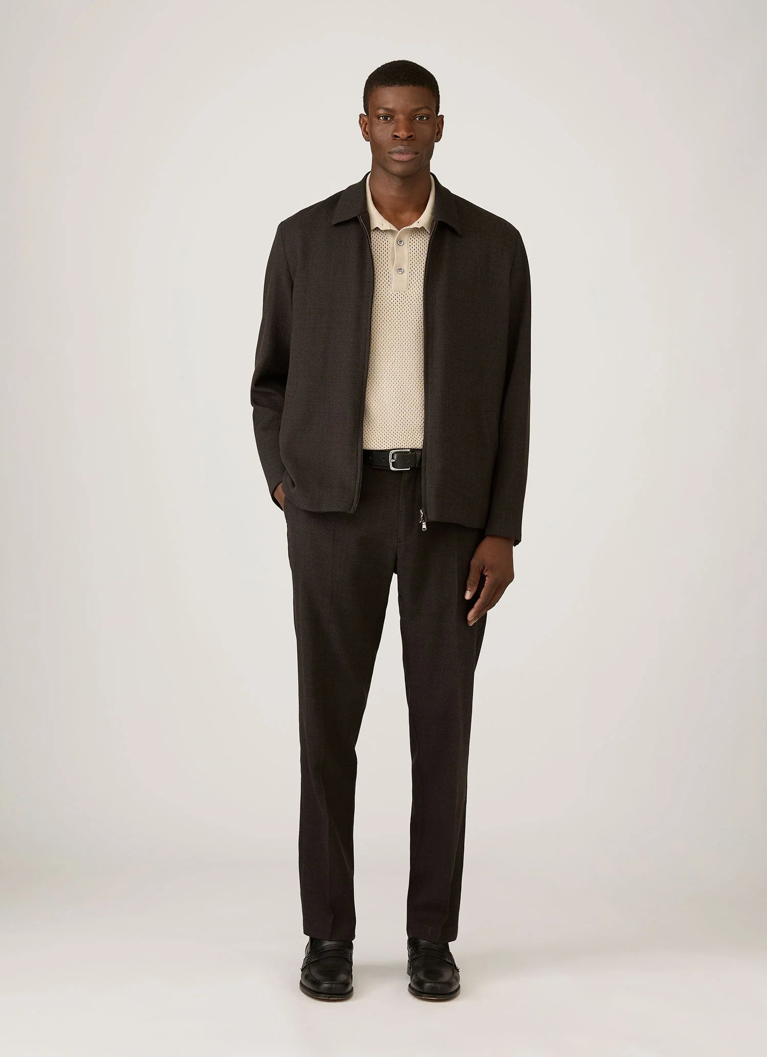 Men's Cotton Mesh Polo Shirt in Hazelwood - Image 3