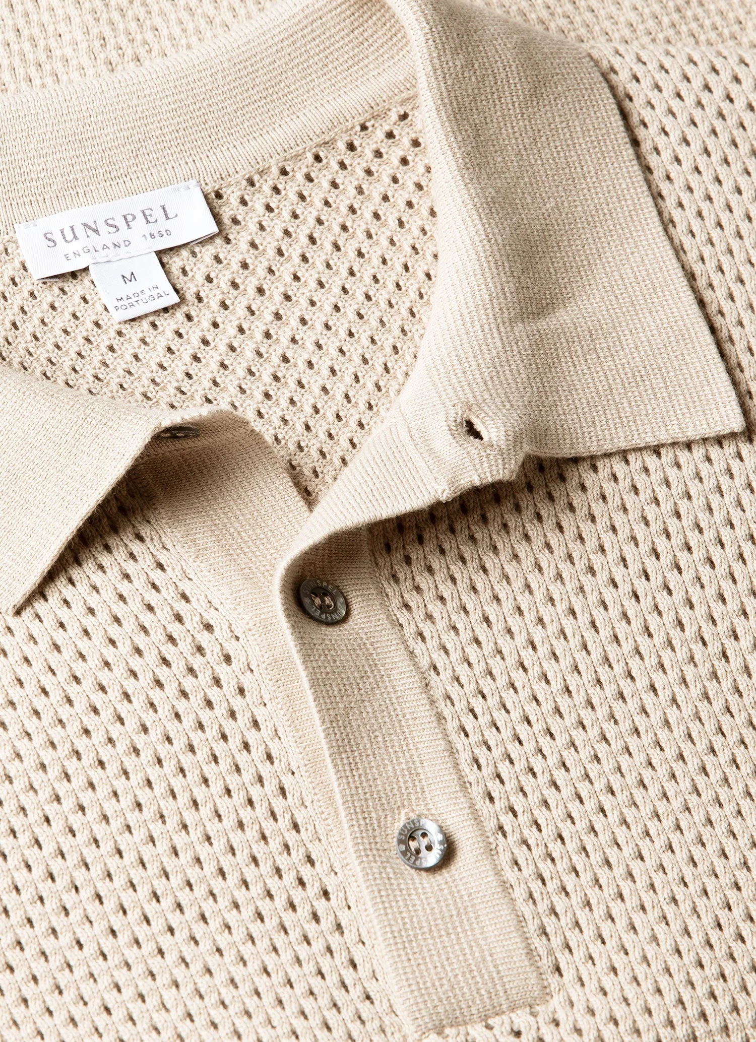 Men's Cotton Mesh Polo Shirt in Hazelwood - Image 4