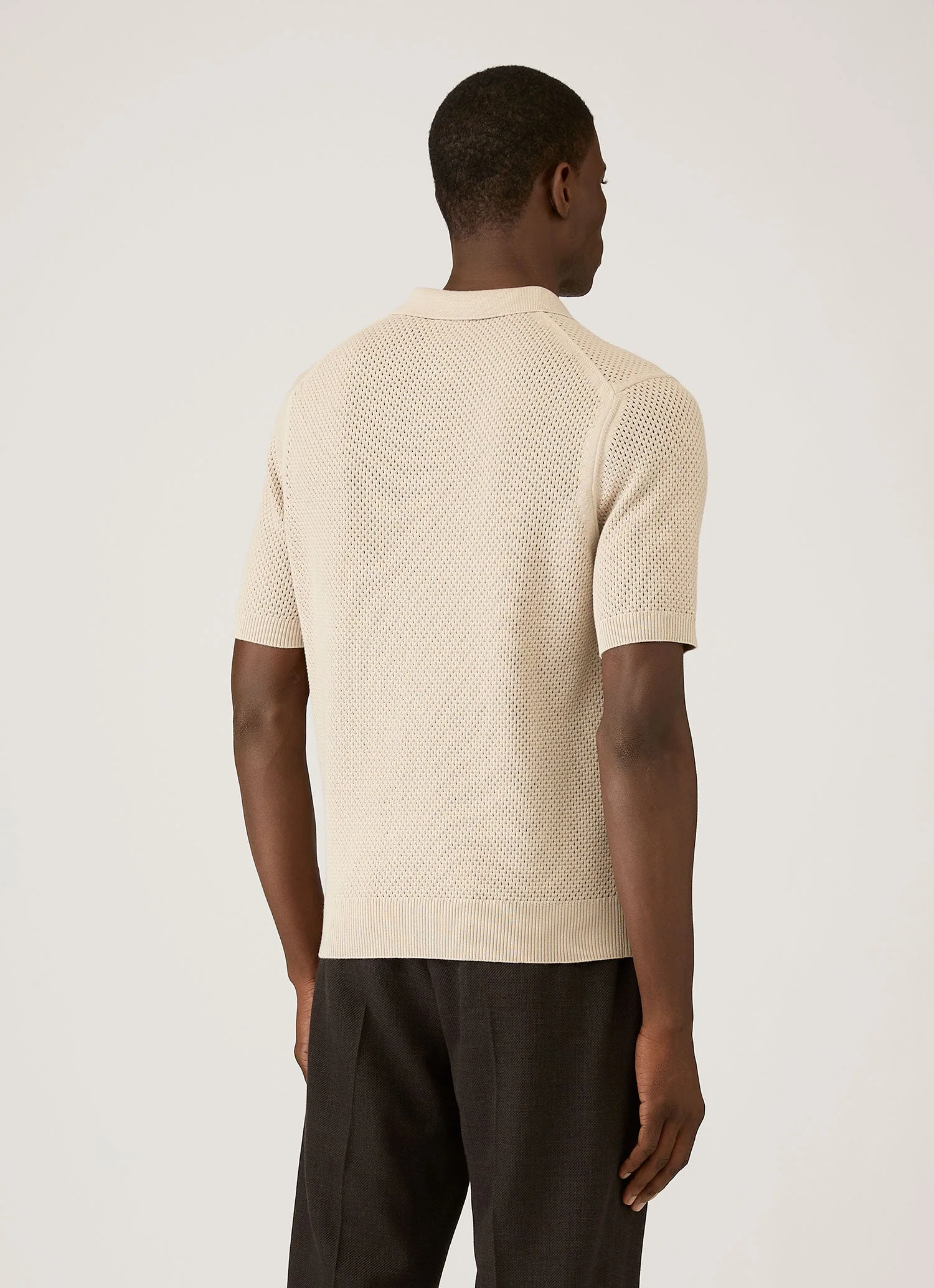 Men's Cotton Mesh Polo Shirt in Hazelwood - Image 5