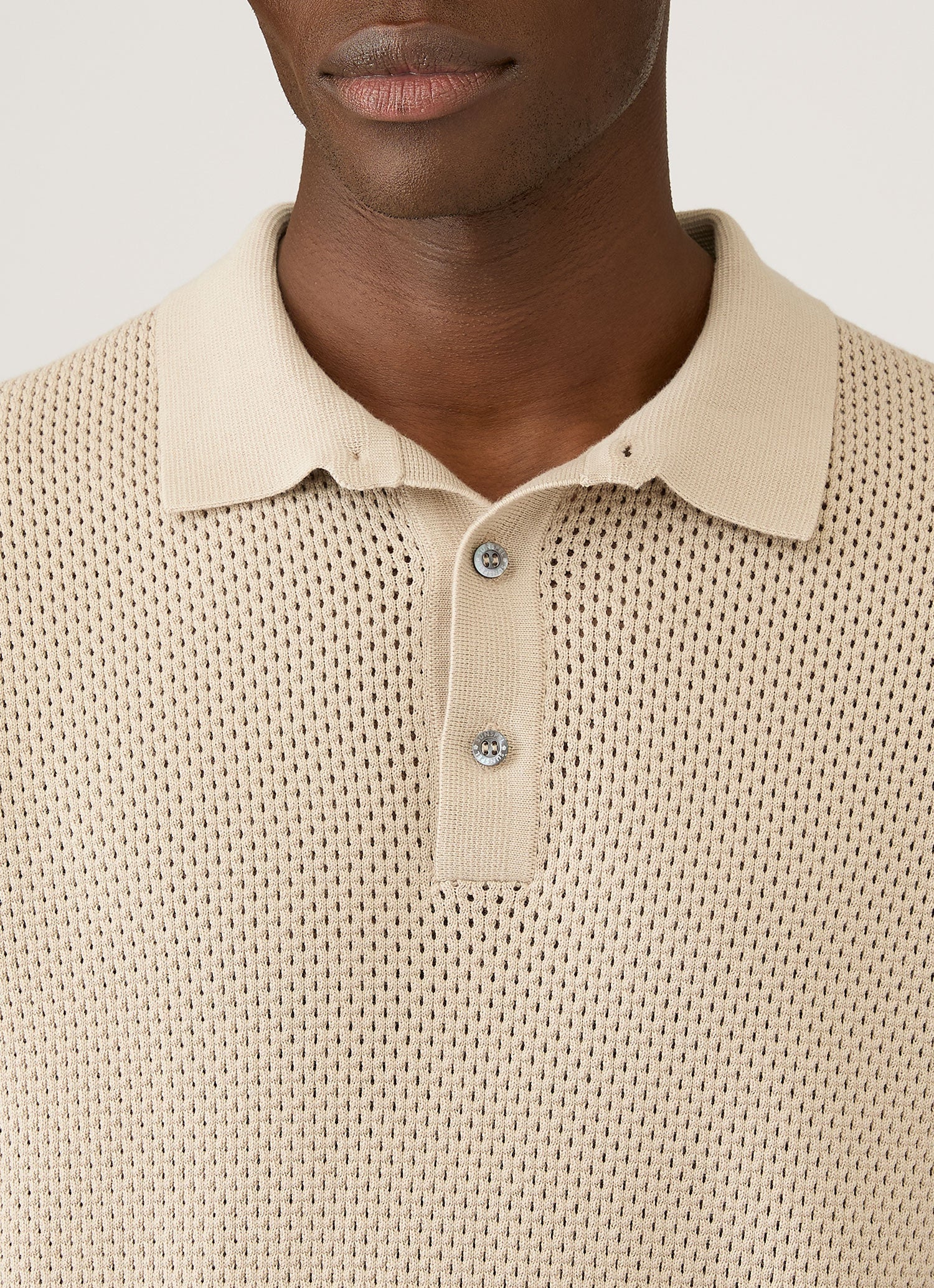 Men's Cotton Mesh Polo Shirt in Hazelwood - Image 6