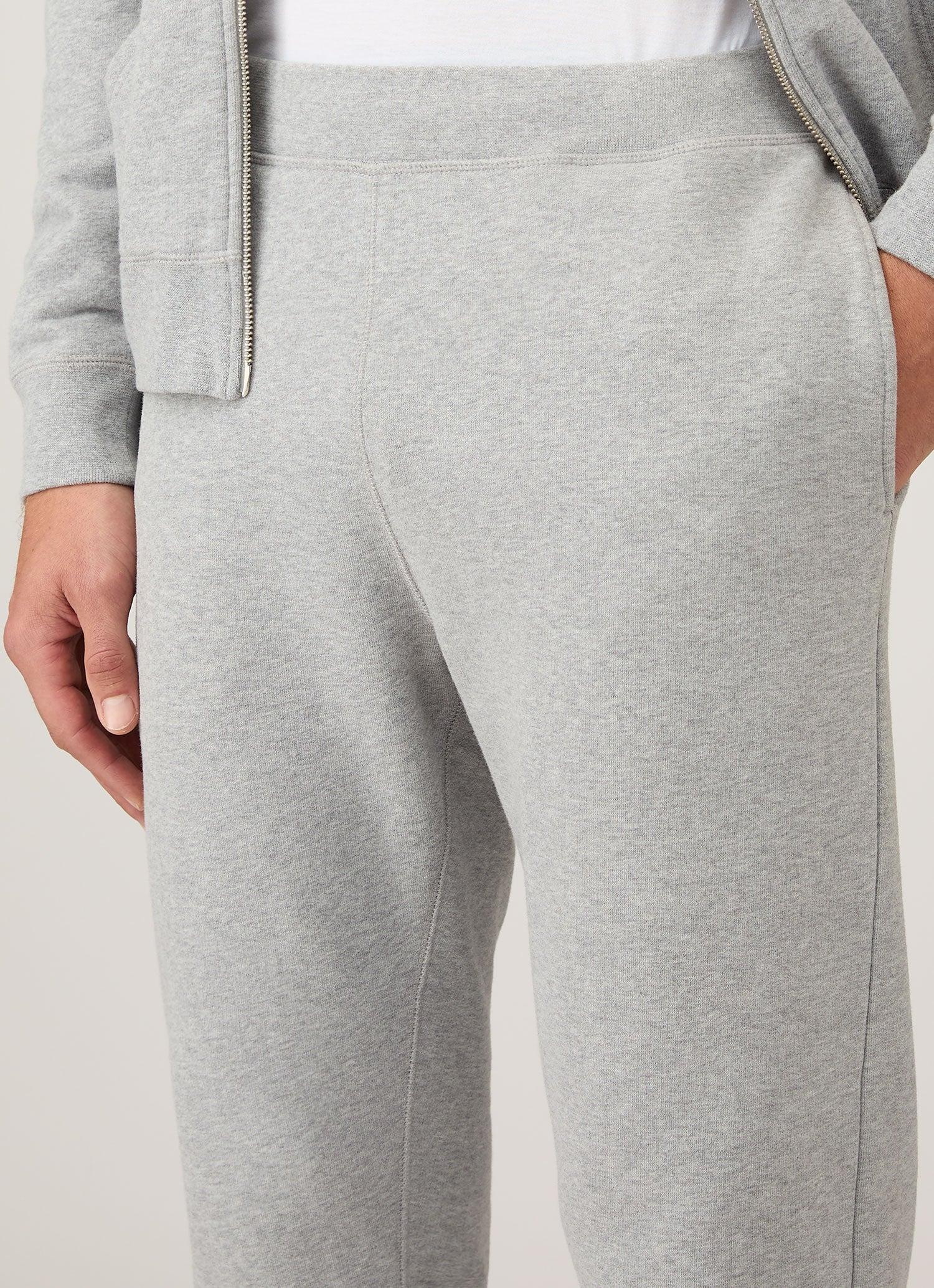 Men's Loopback Sweatpants in Grey Melange - Image 6