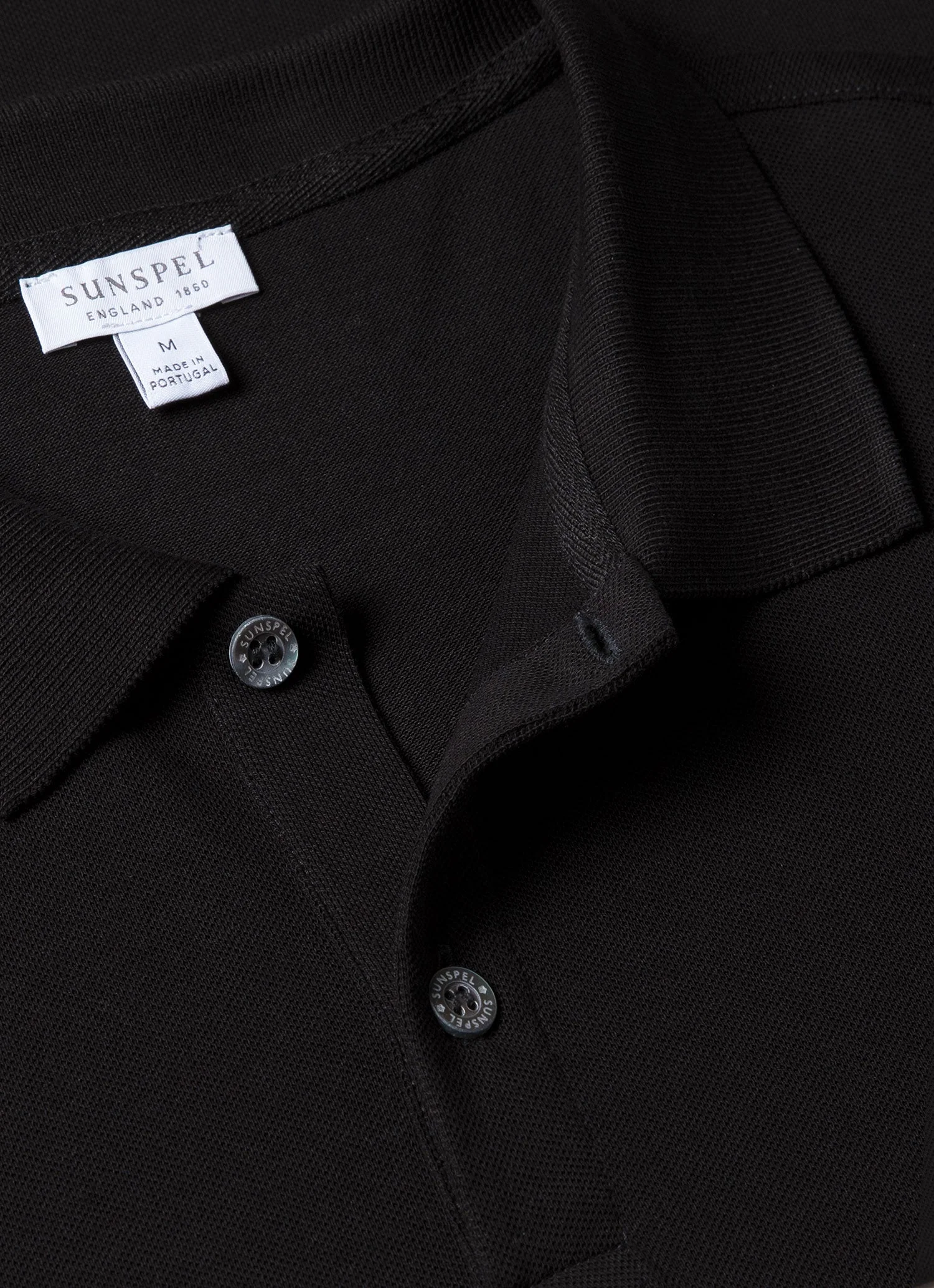 Men's Piqué Polo Shirt in Black - Image 4