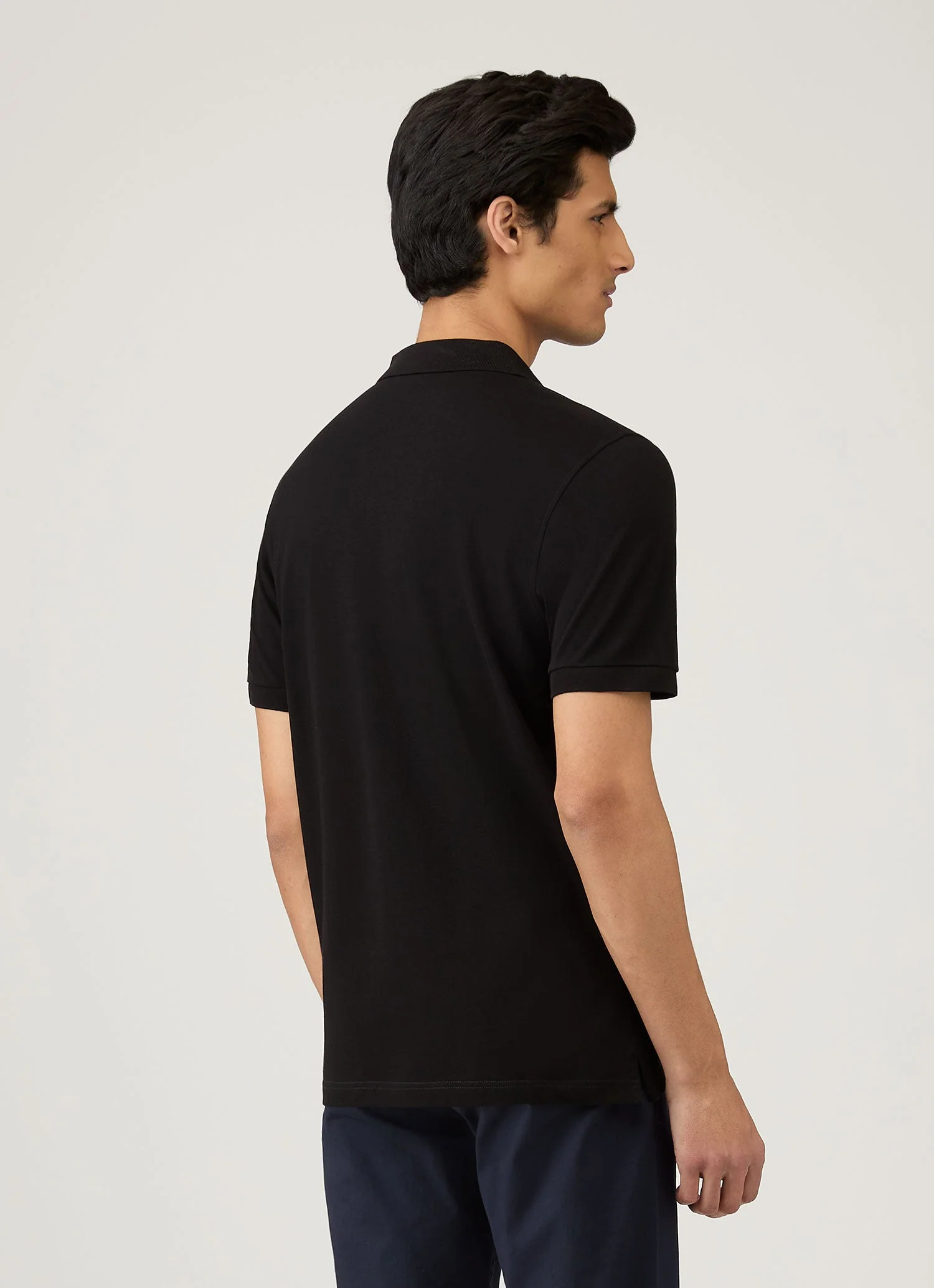 Men's Piqué Polo Shirt in Black - Image 5