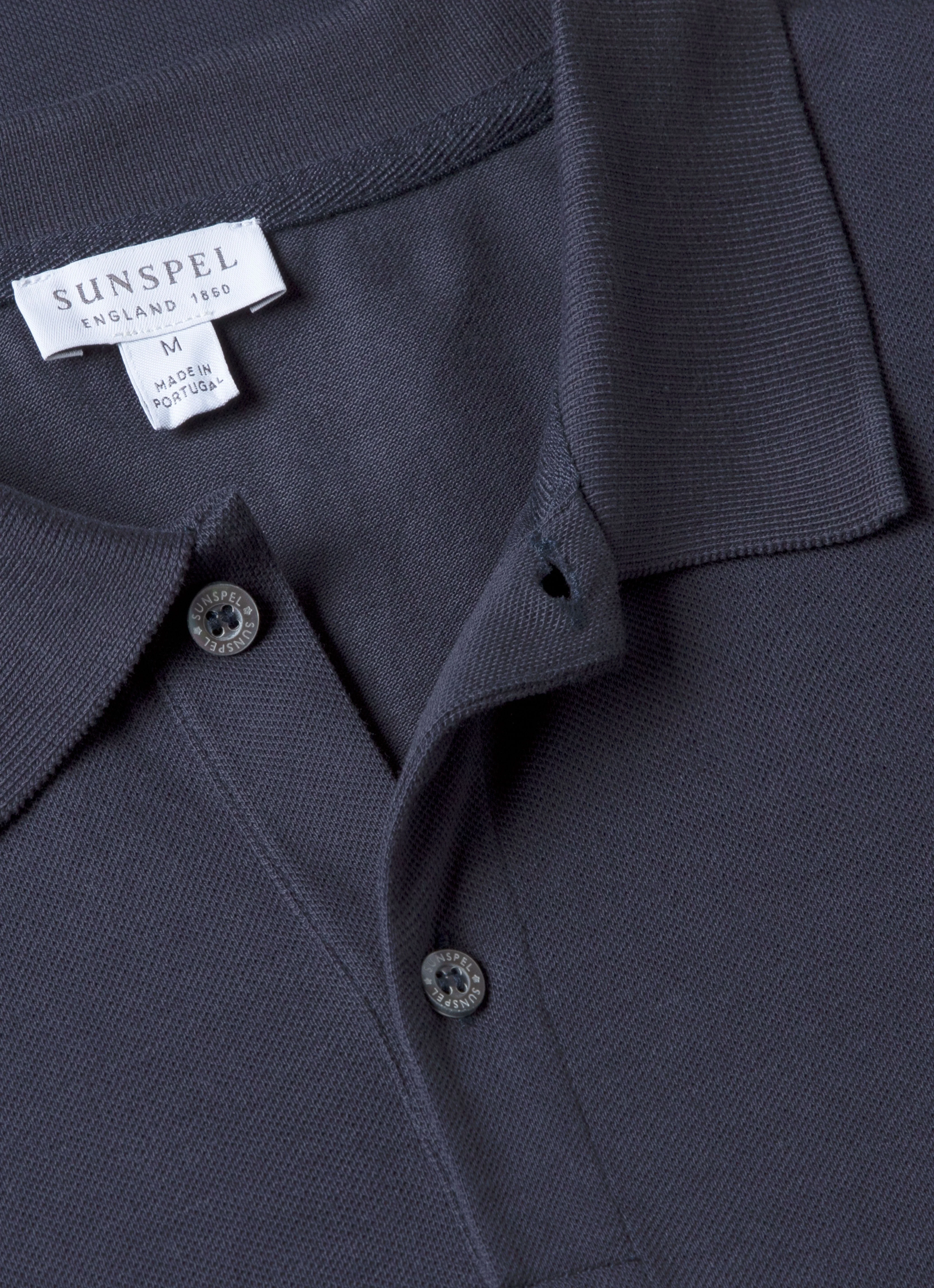Men's Piqué Polo Shirt in Navy - Image 4