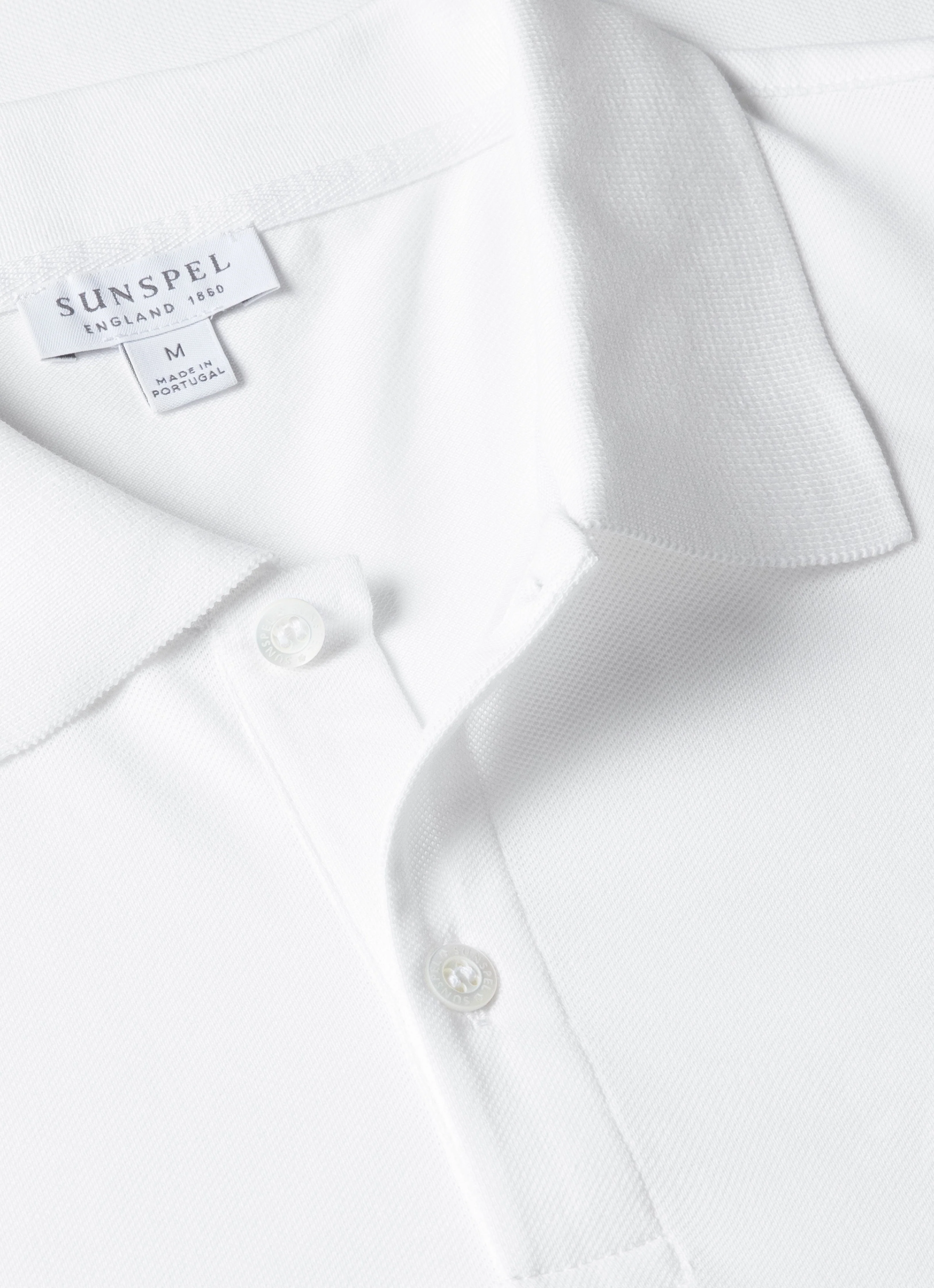 Men's Piqué Polo Shirt in White - Image 4
