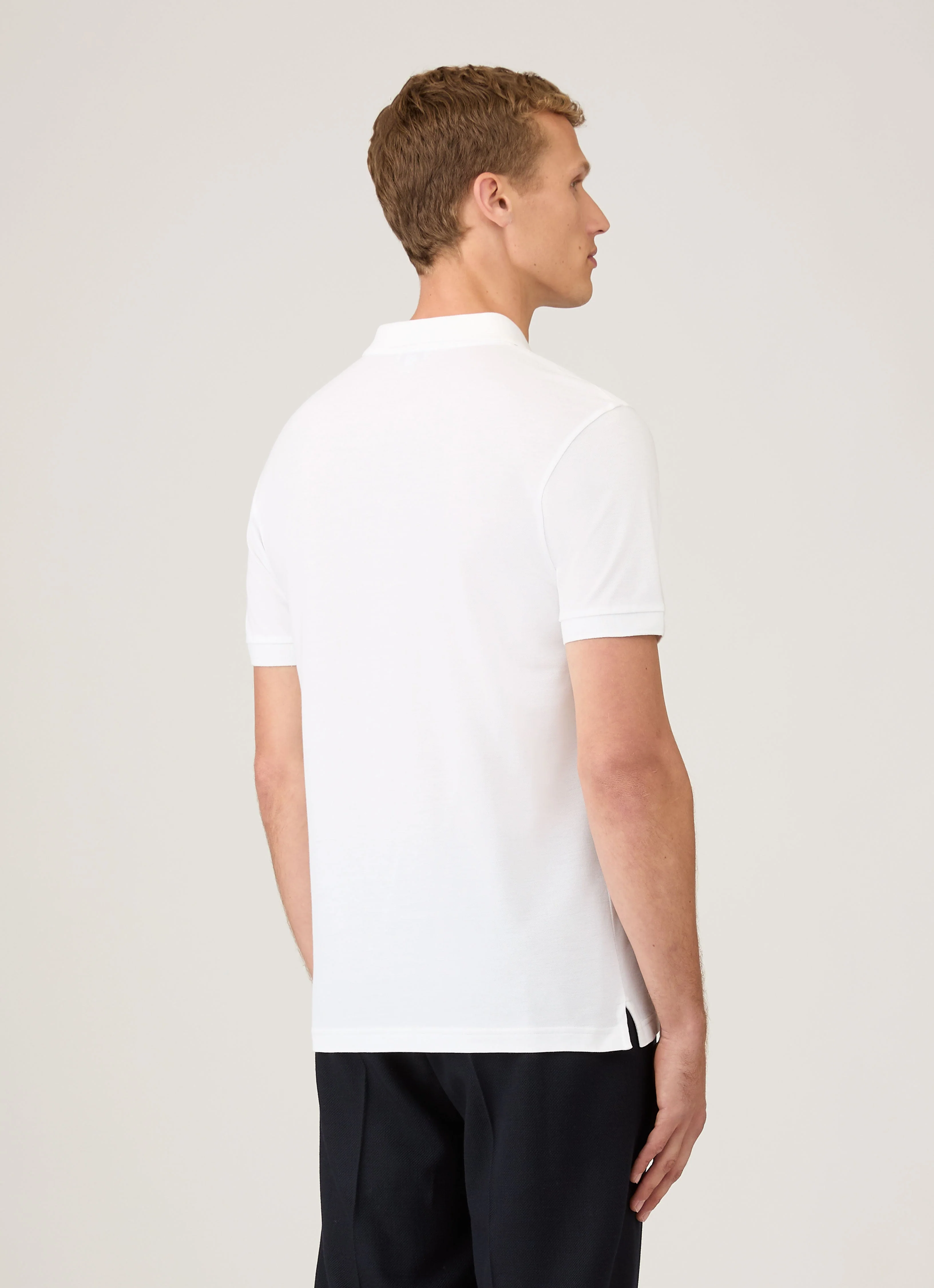 Men's Piqué Polo Shirt in White - Image 5