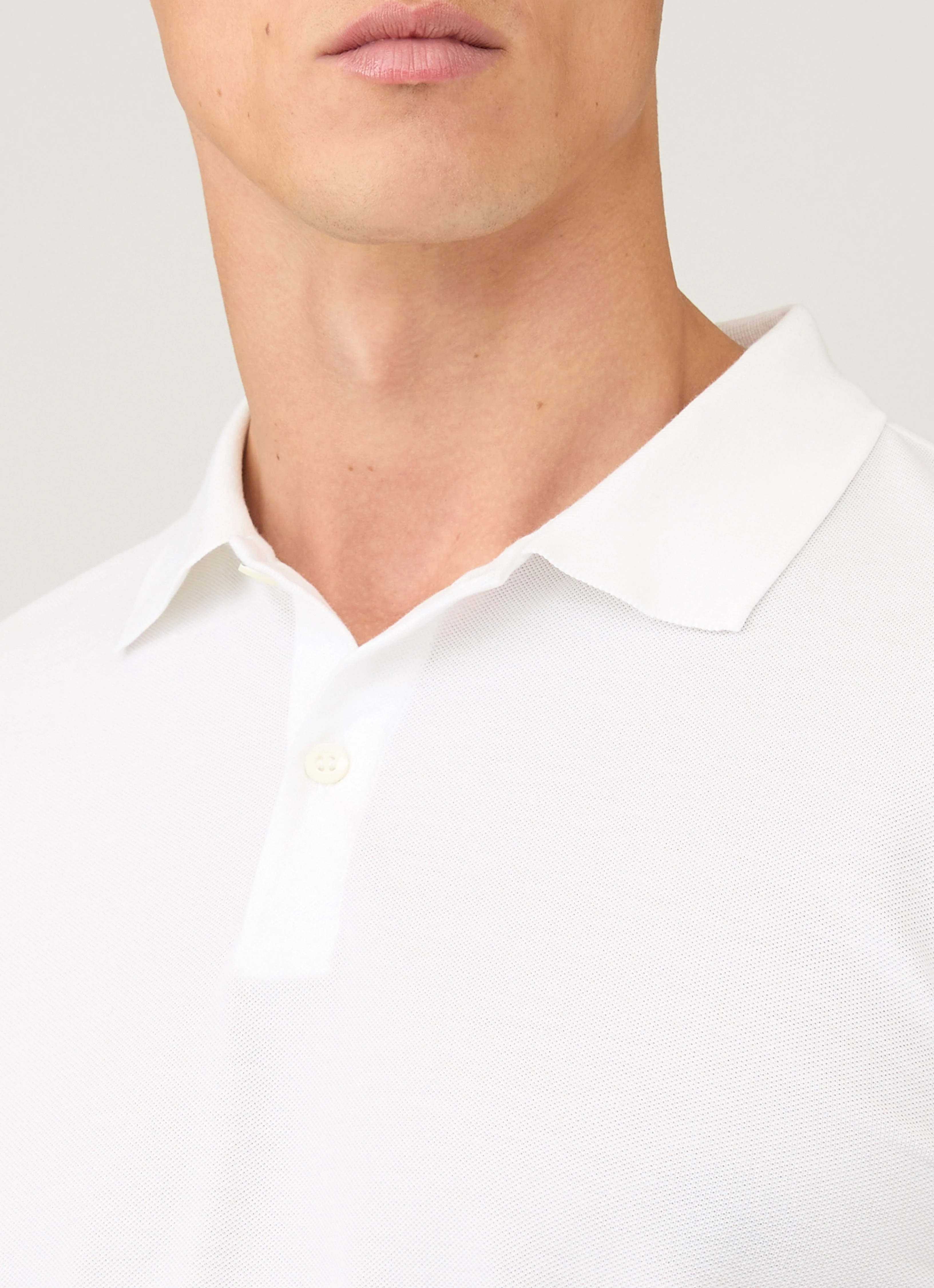 Men's Piqué Polo Shirt in White - Image 6