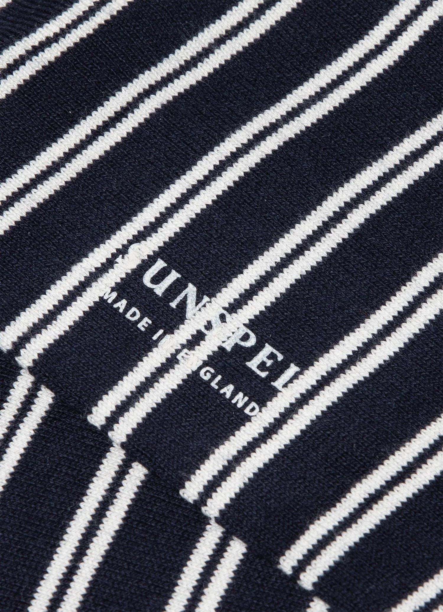 Men's Cotton Socks in Navy/Ecru - Image 2