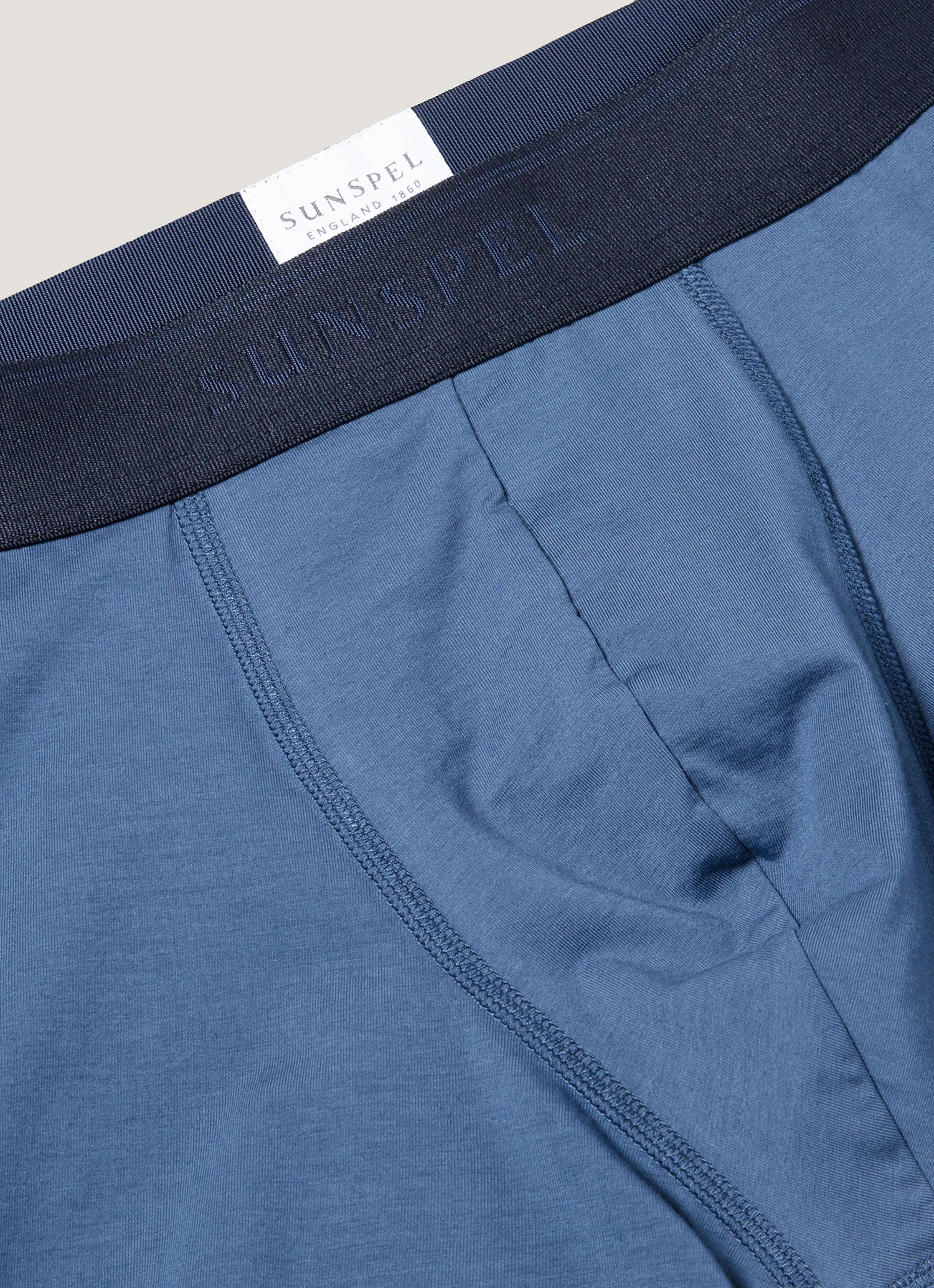 Men's Stretch Cotton Boxer Briefs in Atlantic Blue - Image 4