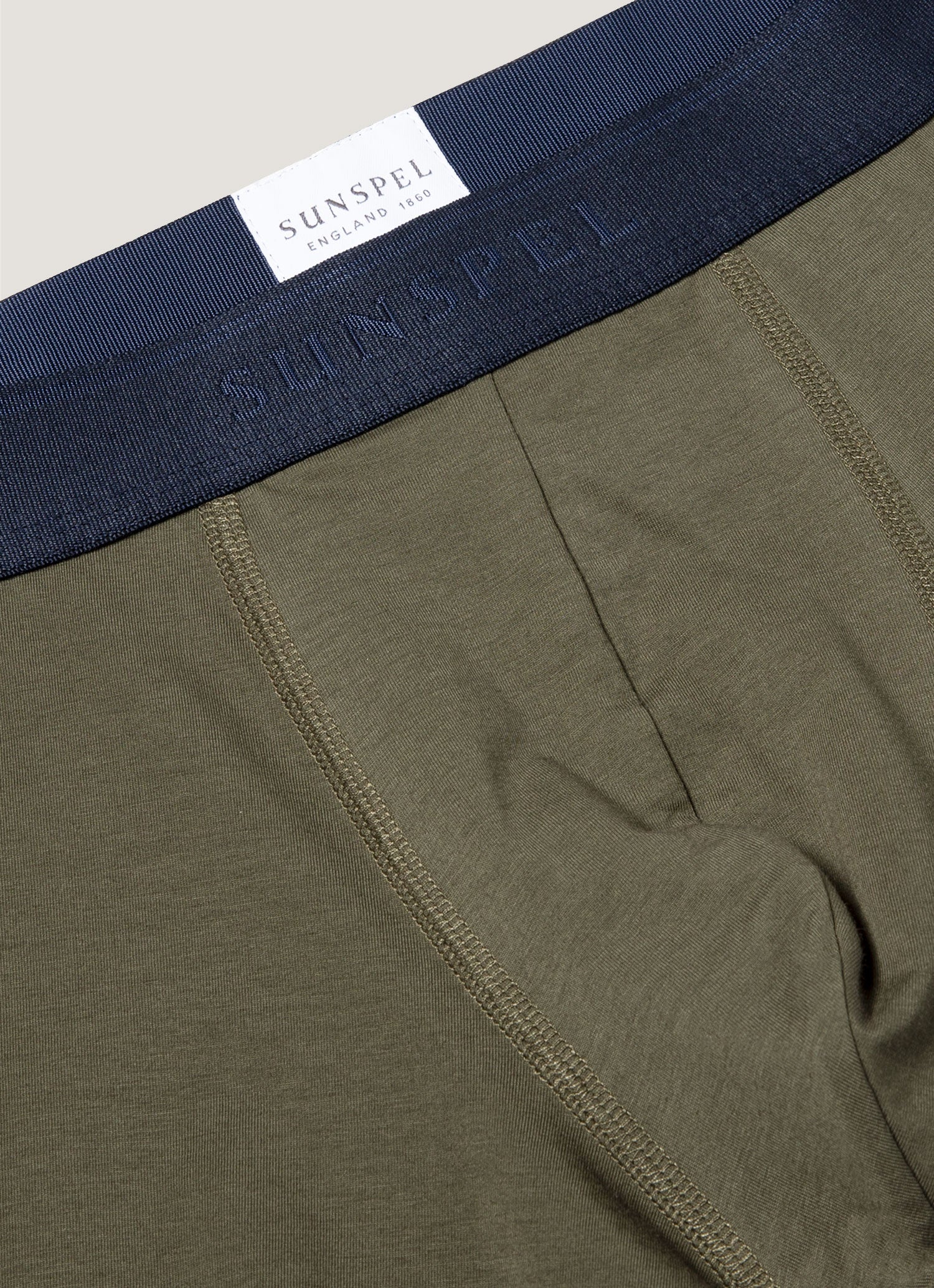 Men's Stretch Cotton Boxer Briefs in Khaki - Image 4
