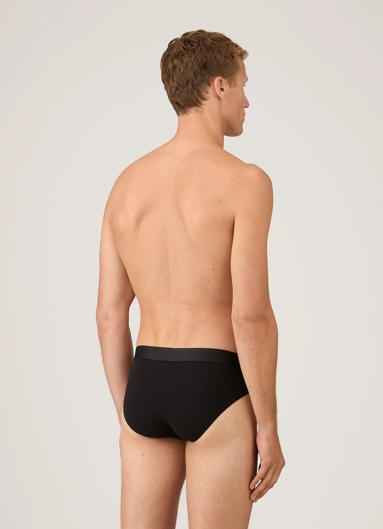 Men's Stretch Cotton Briefs in Black - Image 3