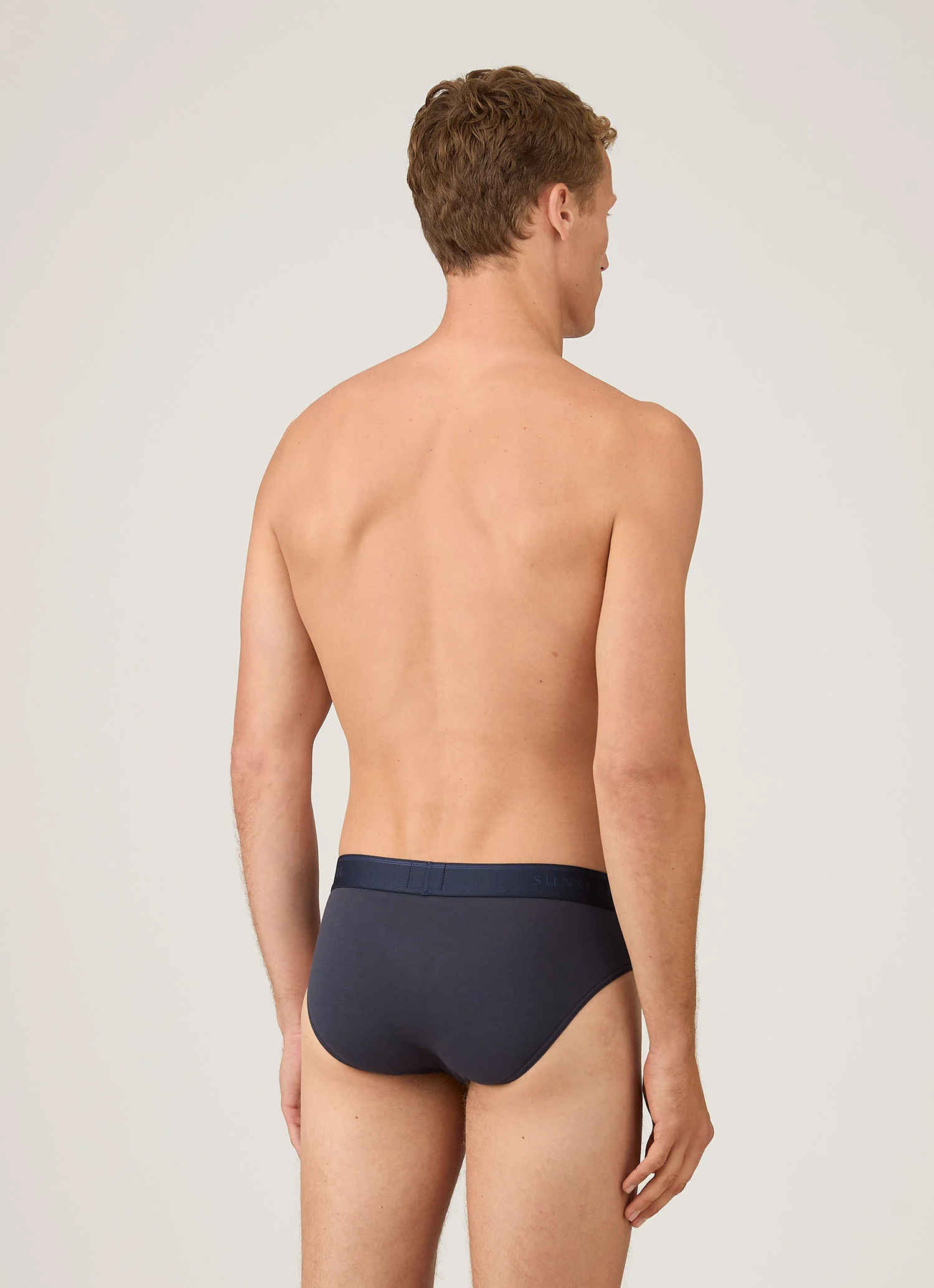 Men's Stretch Cotton Briefs in Navy - Image 3