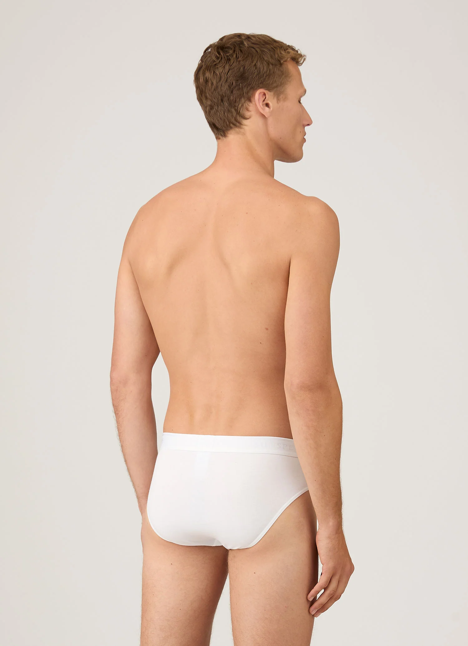 Men's Stretch Cotton Briefs in White - Image 3