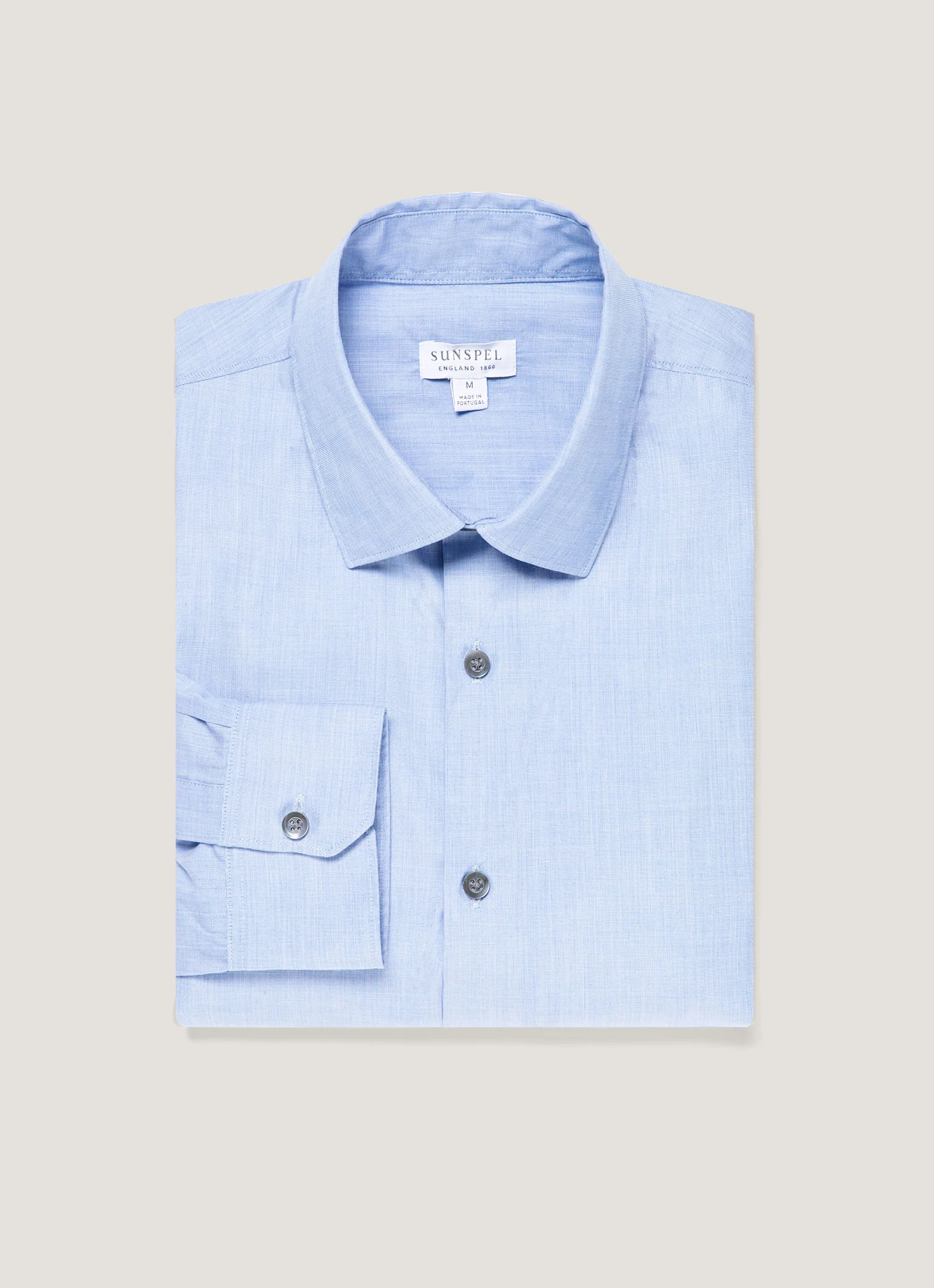 Men's Cotton Stretch Shirt in Dark Blue - Image 4