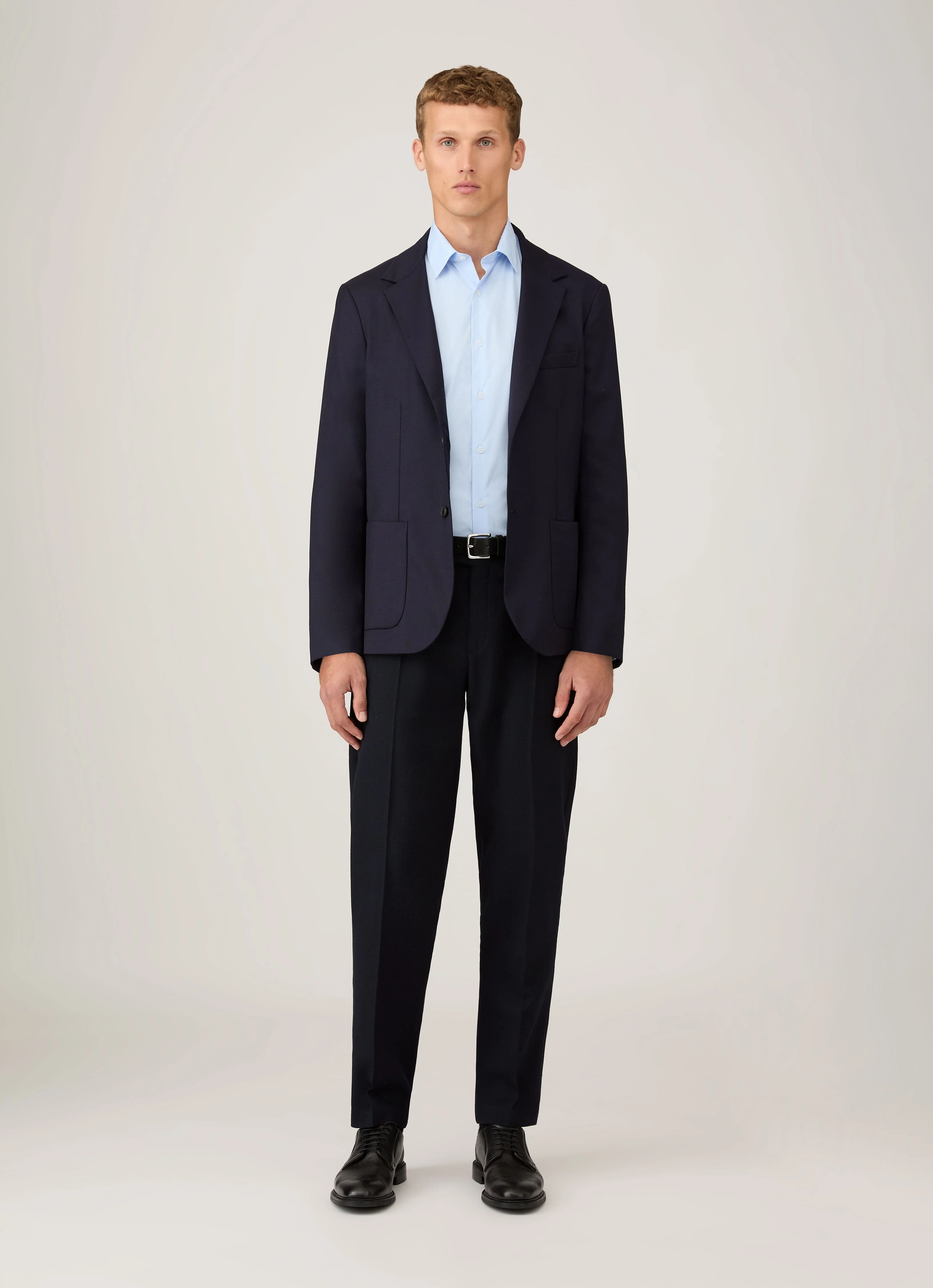 Men's Cotton Stretch Shirt in Light Blue - Image 3