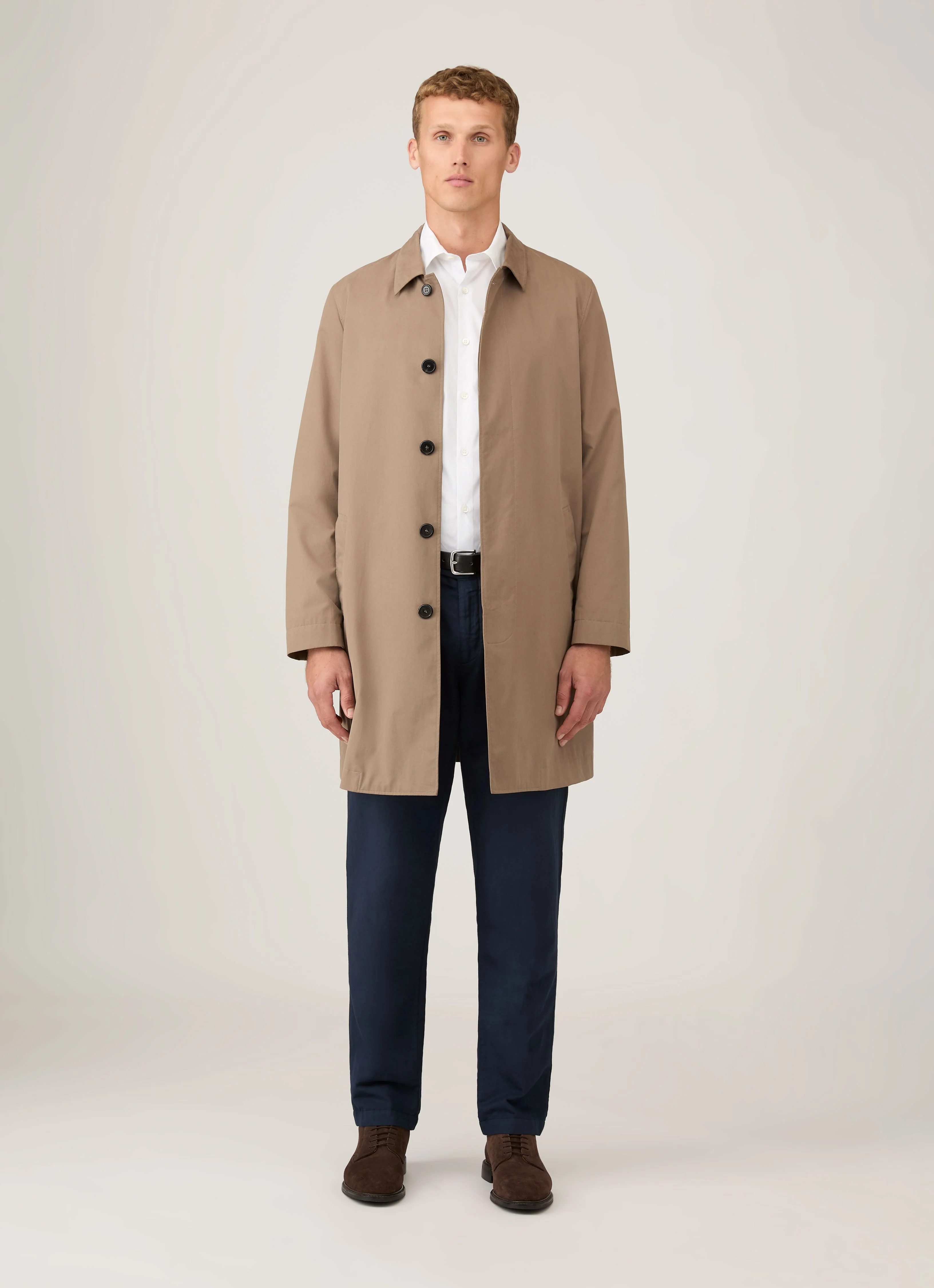 Men's Cotton Stretch Shirt in White - Image 3