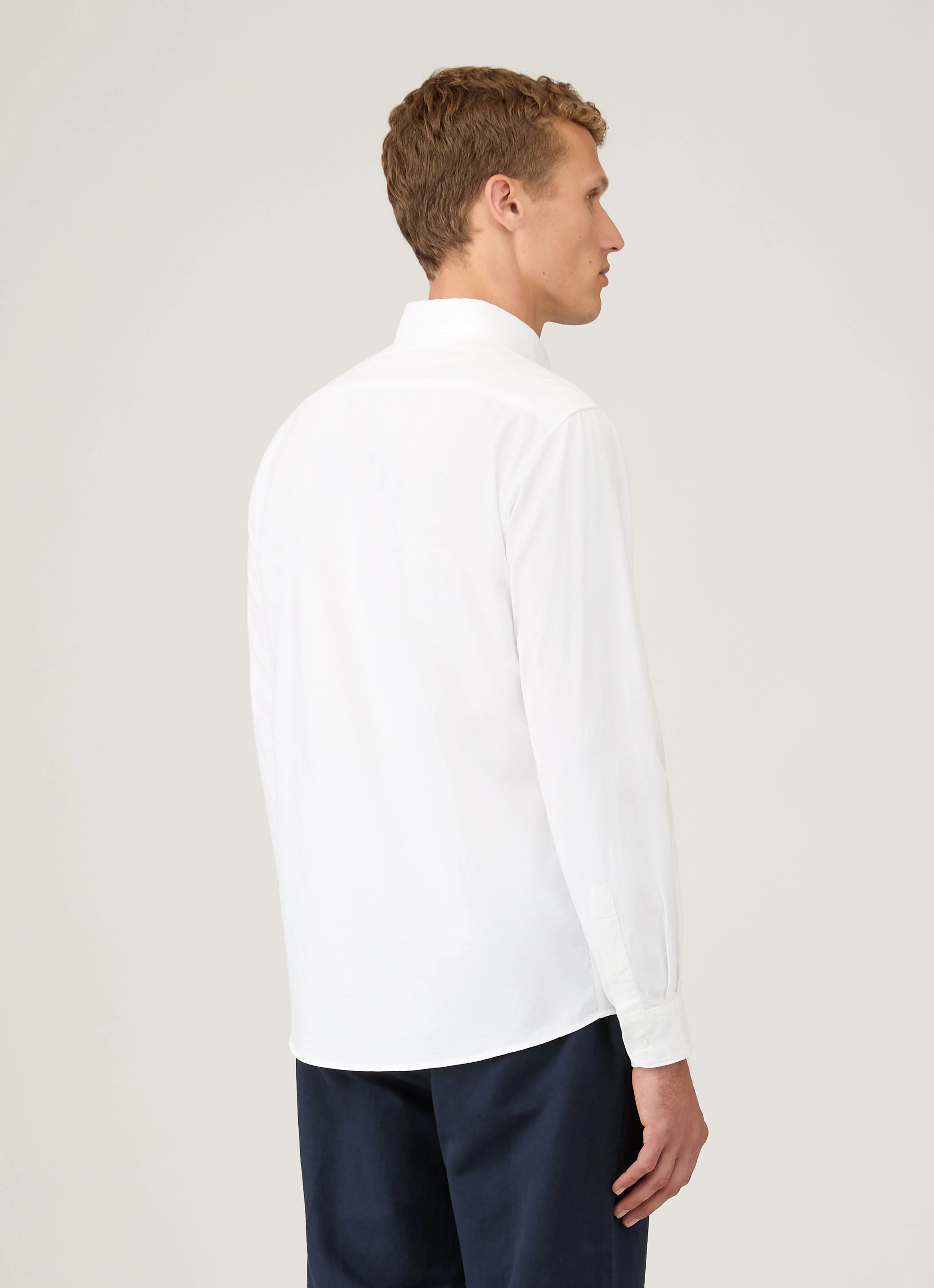 Men's Cotton Stretch Shirt in White - Image 5