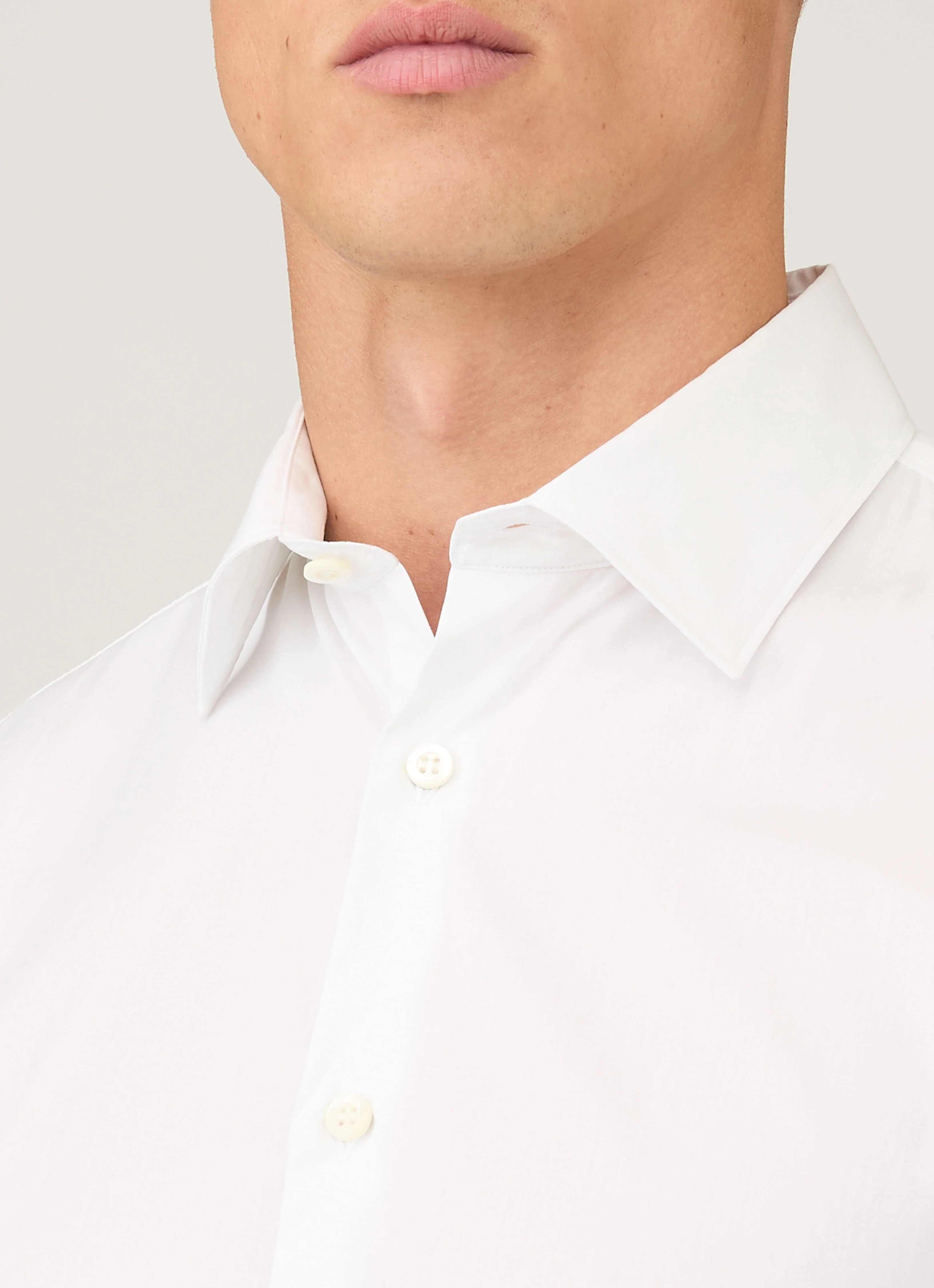 Men's Cotton Stretch Shirt in White - Image 6