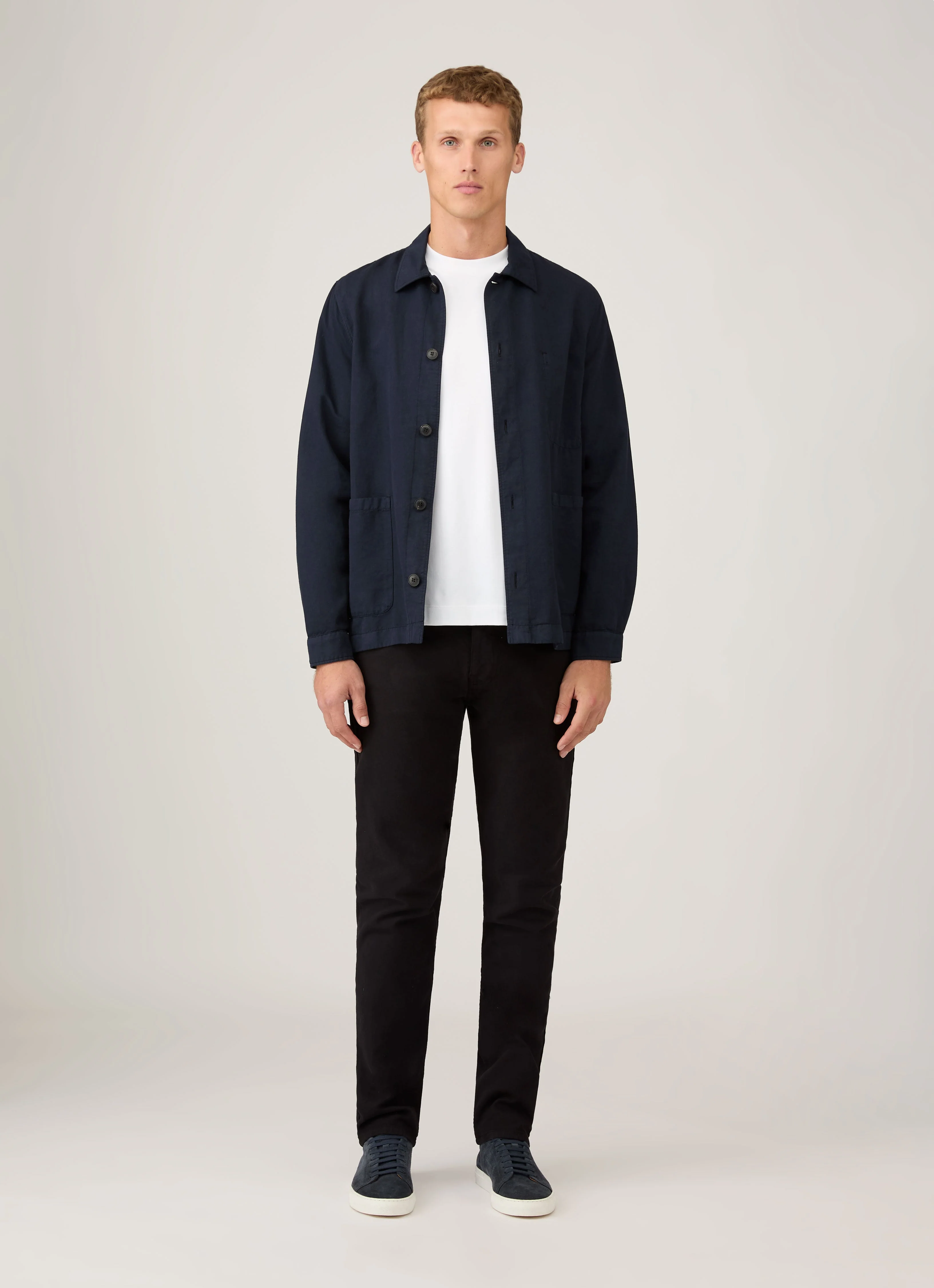 Men's Cotton Drill 5 Pocket Trouser in Black - Image 3